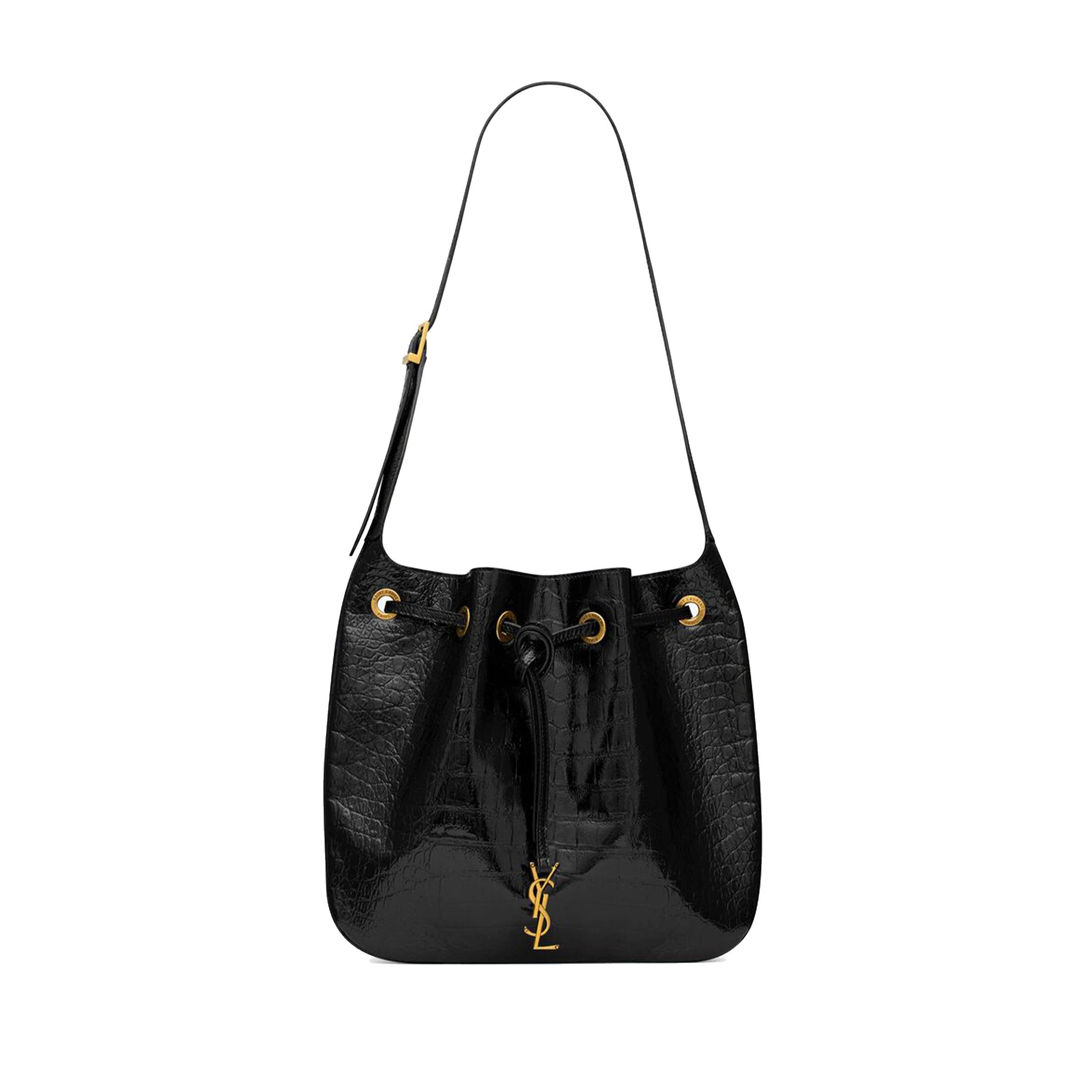 Y*L paris vii medium hobo bag in crocodile-embossed patent leather 697918aaay31000 (38*30*2cm)