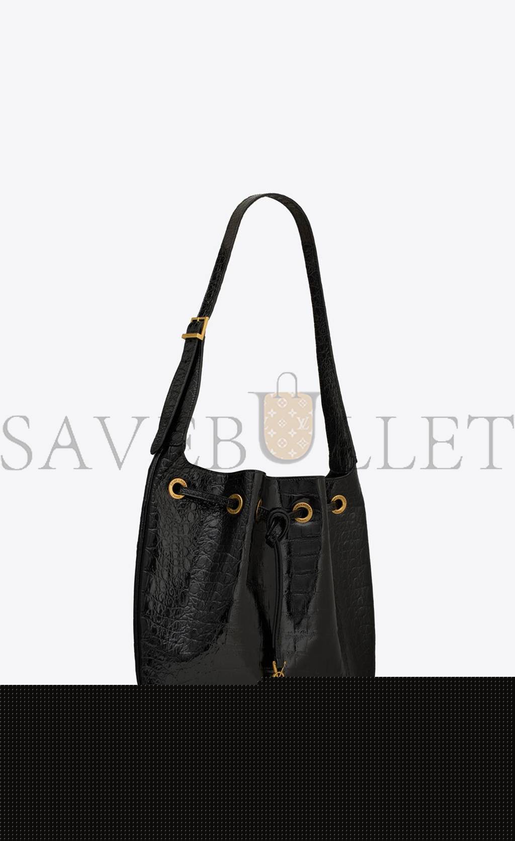 Y*L paris vii medium hobo bag in crocodile-embossed patent leather 697918aaay31000 (38*30*2cm)