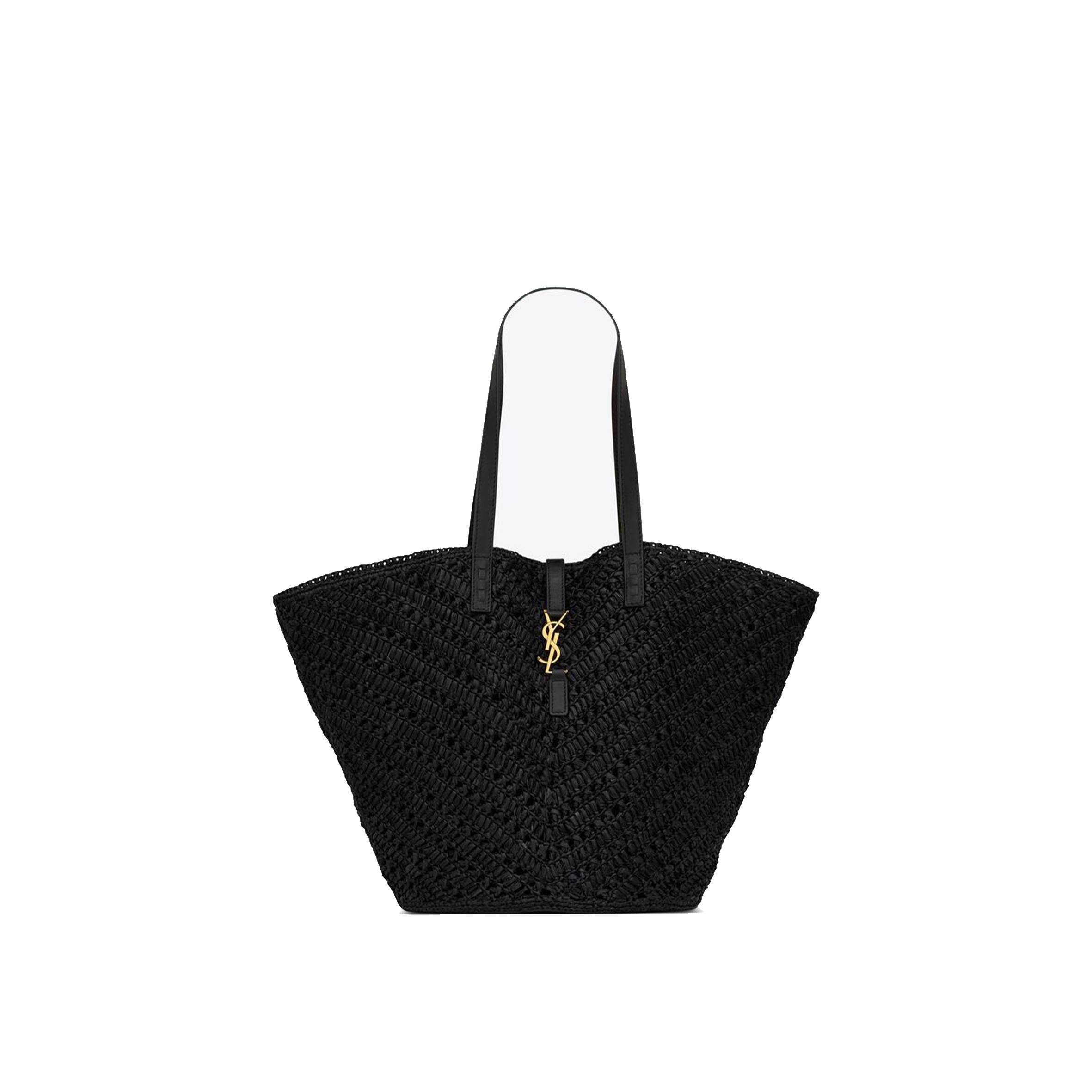 Y*L panier medium in raffia and vegetable-tanned leather 740375gaadp1000 (44*20*21cm)