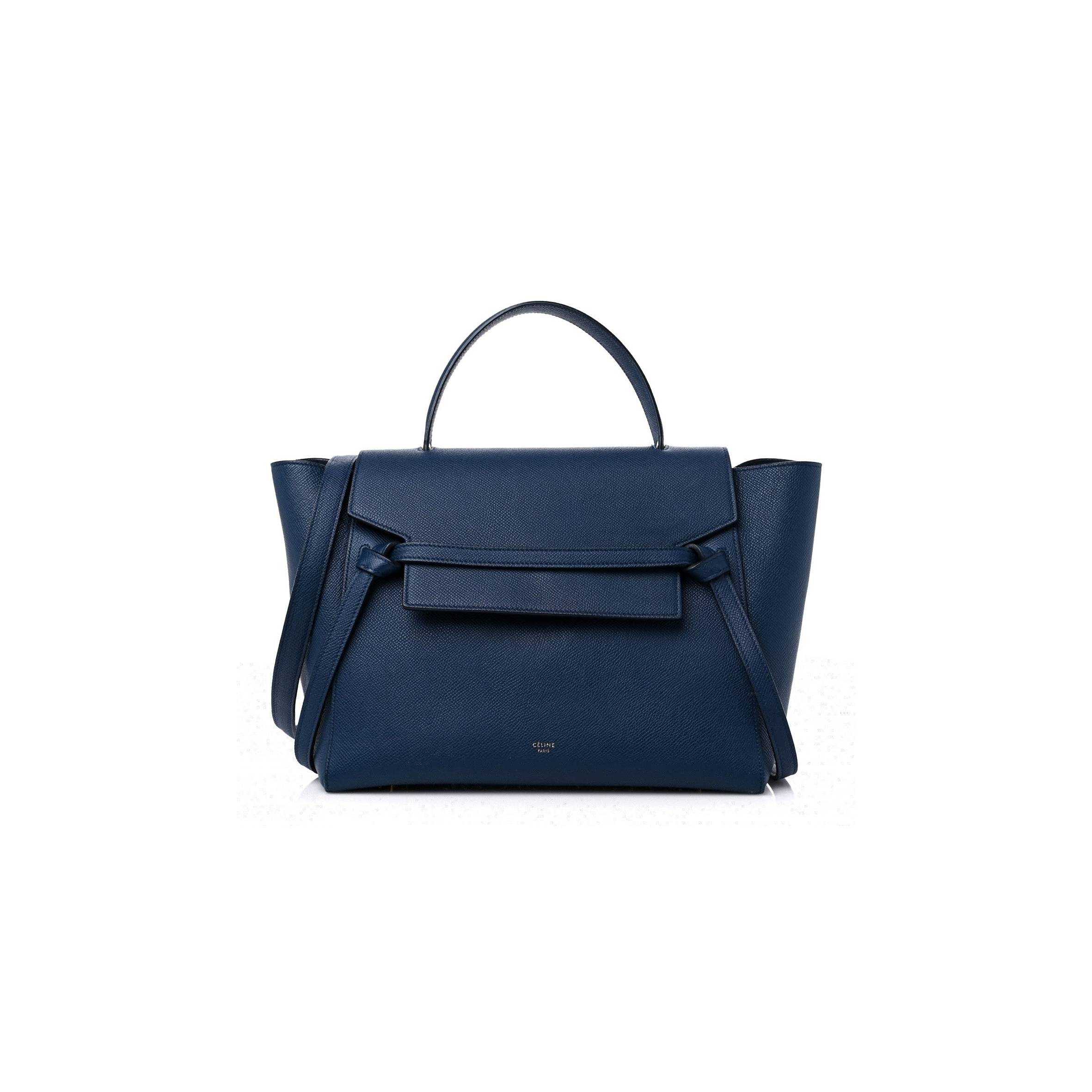 Ce**e grained calfskin mini belt bag deepsea (28*23*17cm)