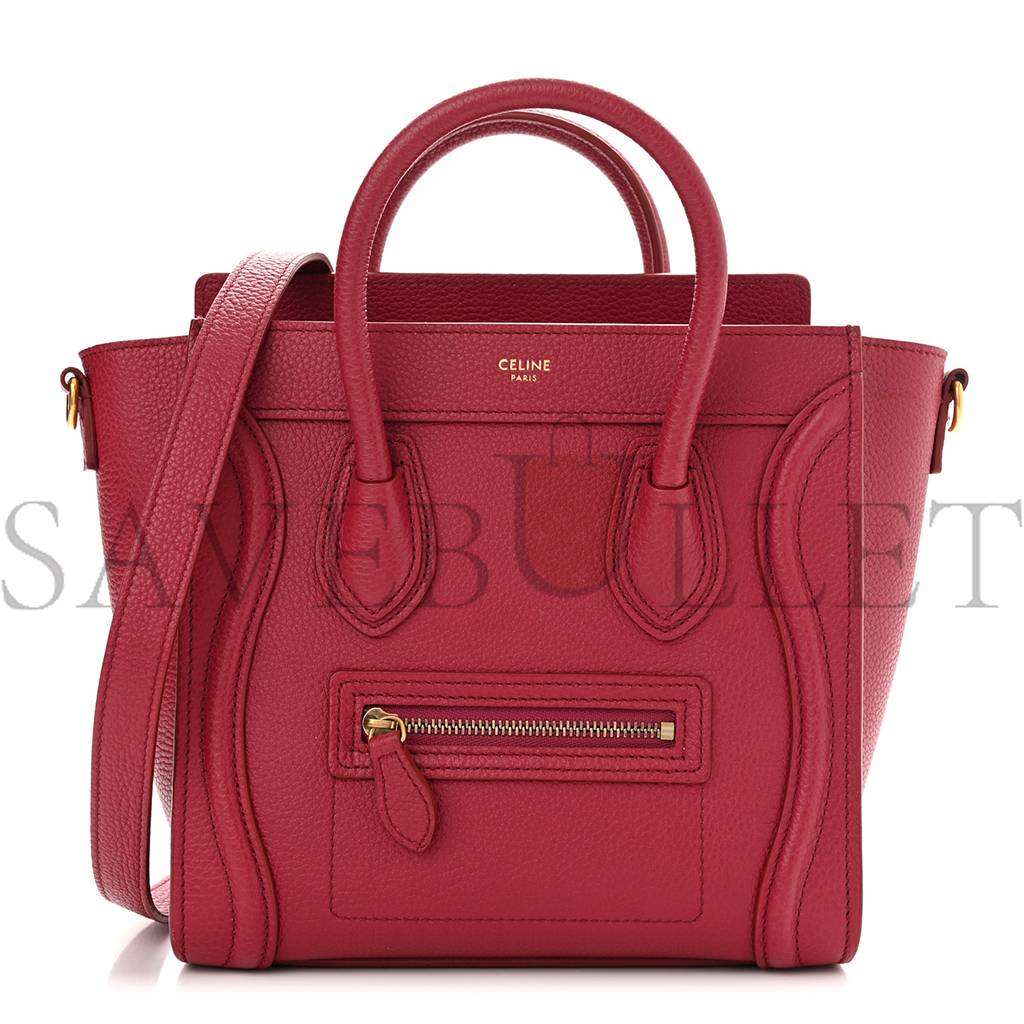 Ce**e drummed calfskin nano luggage rasberry (20*20*10cm)