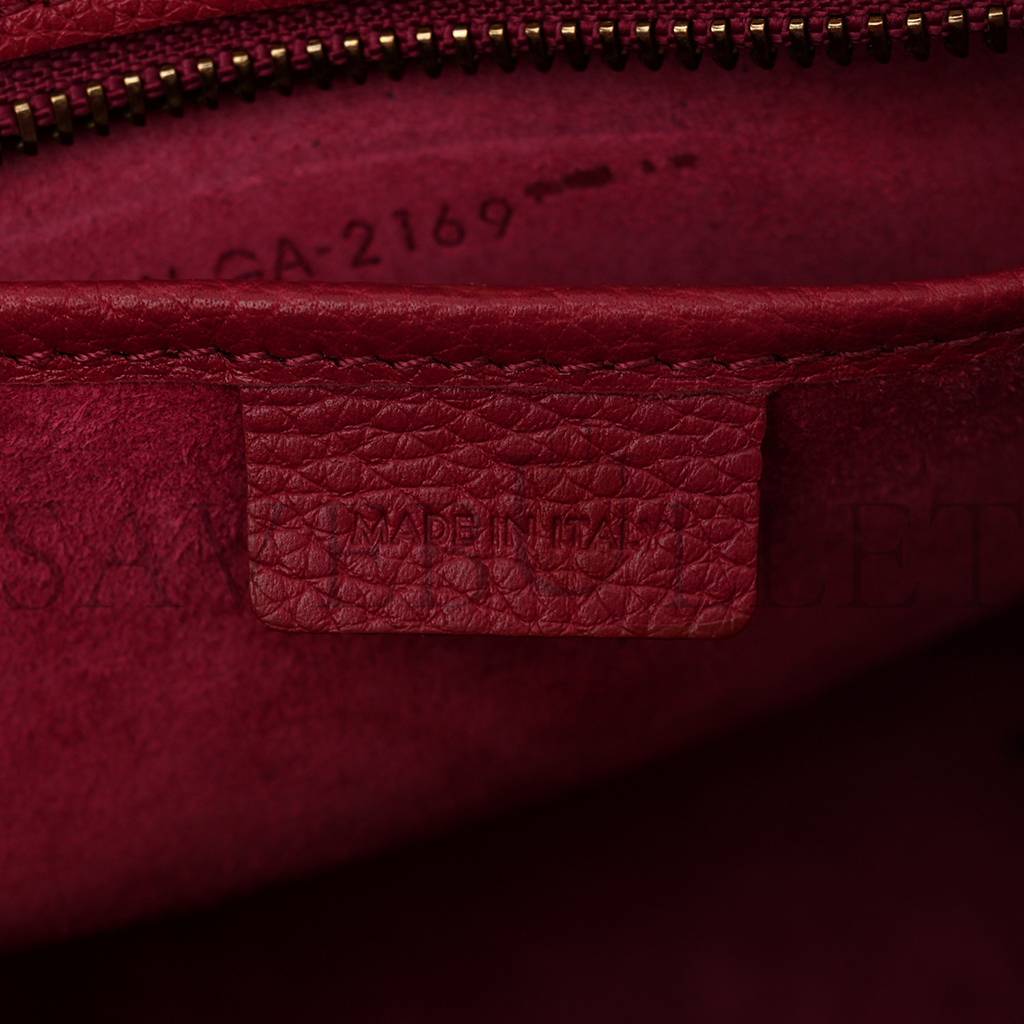 Ce**e drummed calfskin nano luggage rasberry (20*20*10cm)