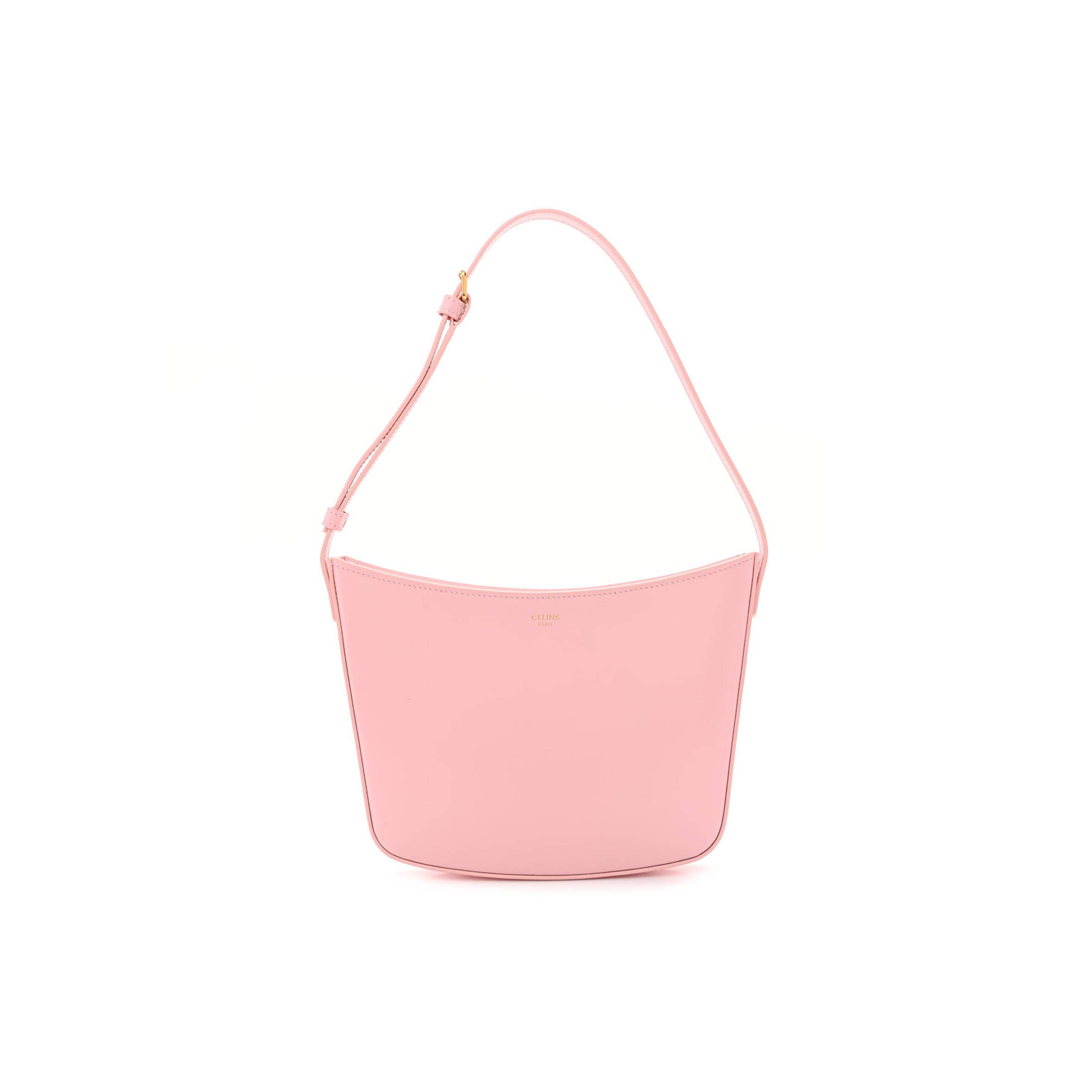 Ce**e shiny calfskin medium croque bag pink (20*16*3cm)