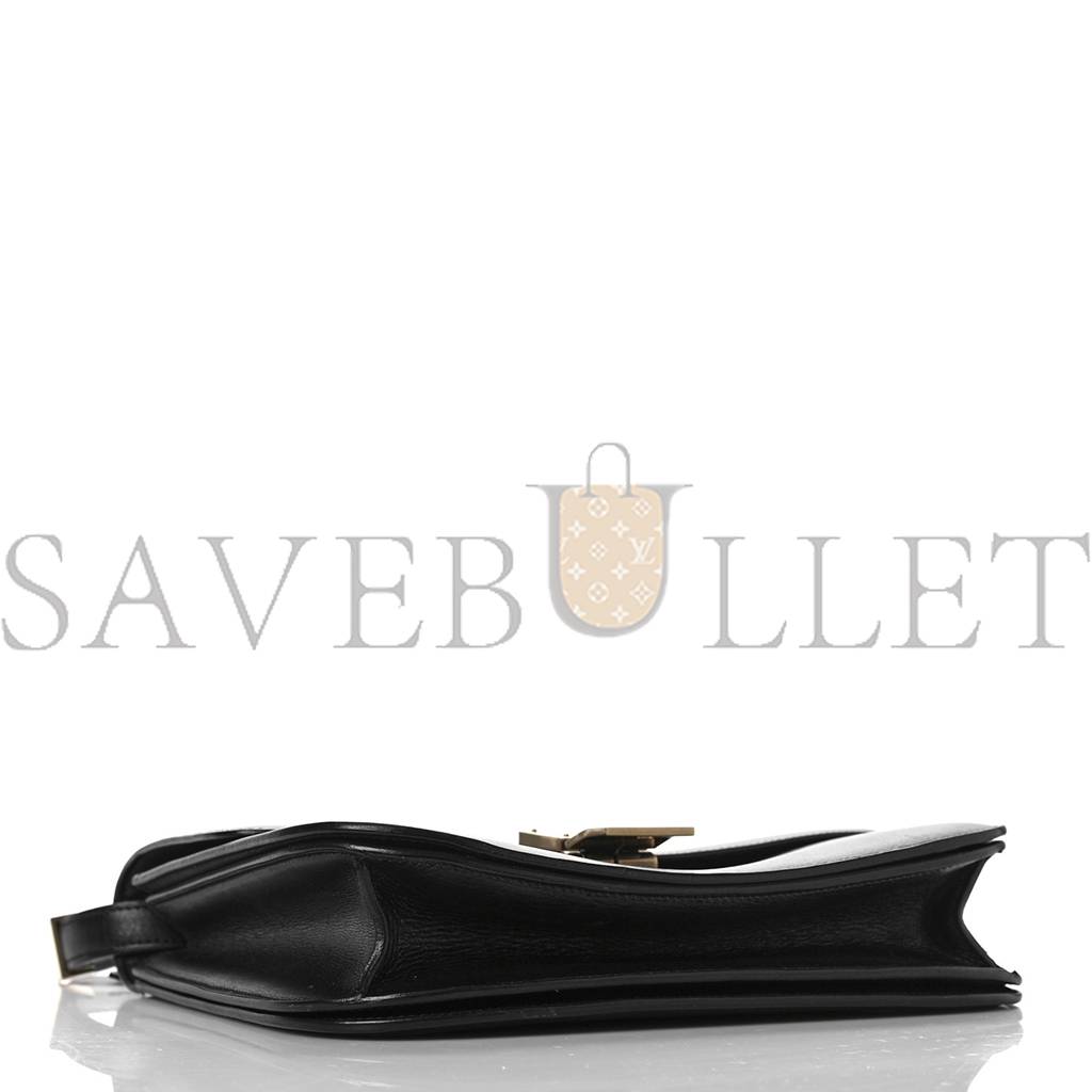 Ce**e box calfskin medium classic box flap bag black (23*18*7cm)