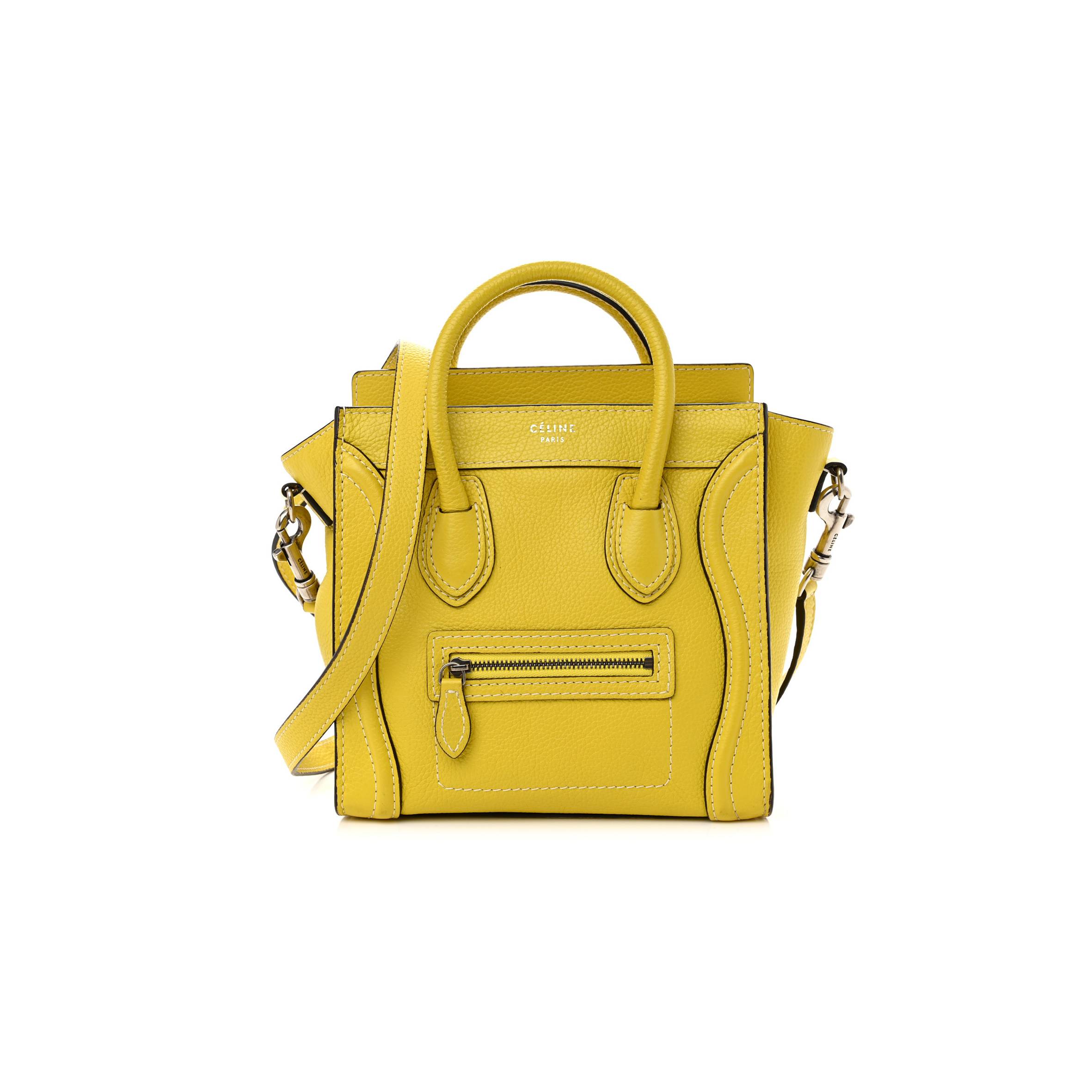 Ce**e drummed calfskin nano luggage citron (20*19*10cm)