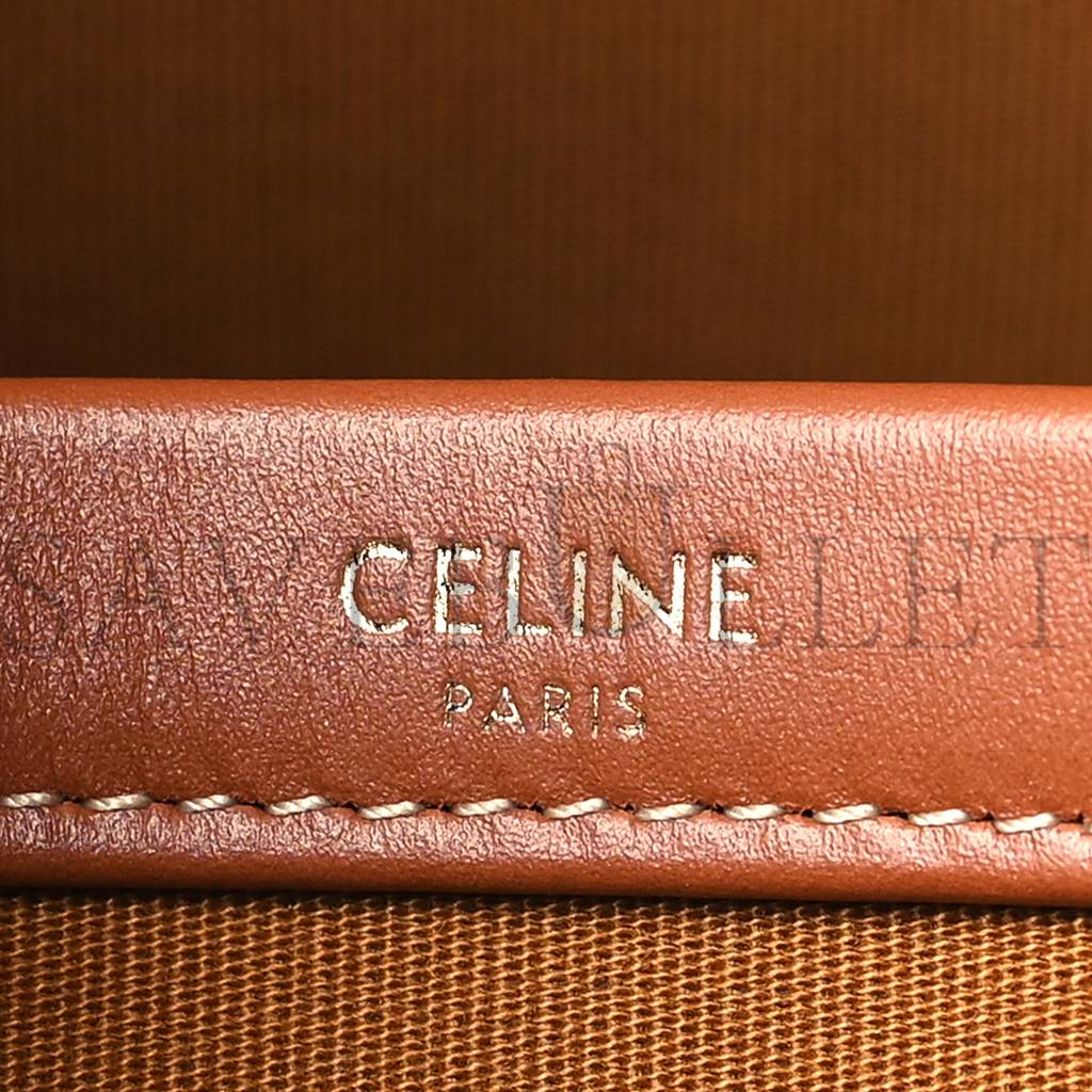 Ce**e triomphe canvas calfskin mini horizontal cabas tan (34*23*11cm)