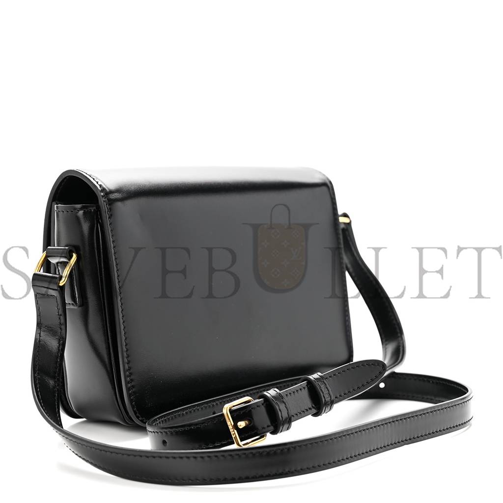 Ce**e shiny calfskin teen triomphe black (18*13*6cm)
