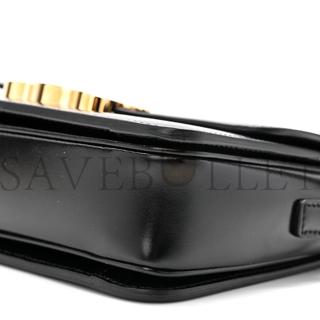 Ce**e shiny calfskin teen triomphe black (18*13*6cm)