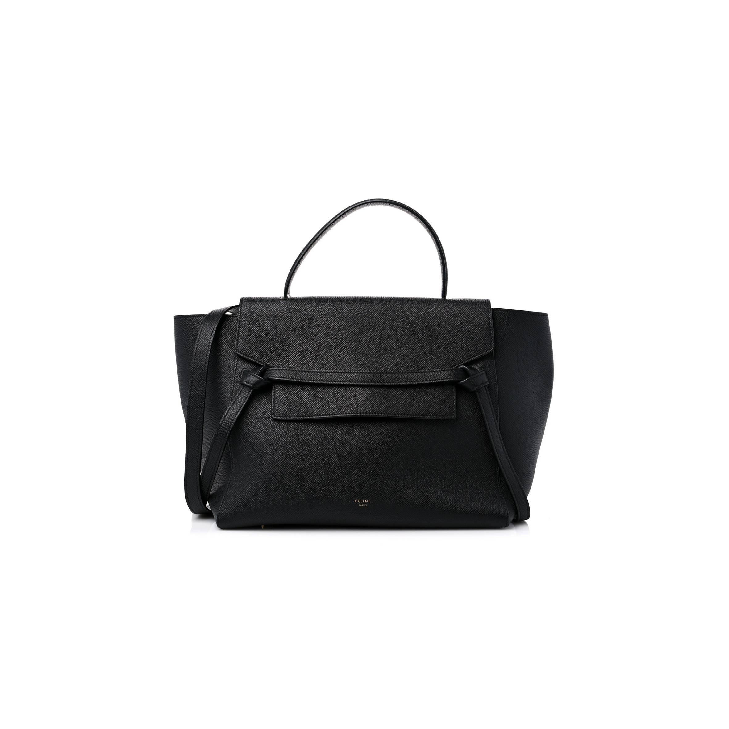 Ce**e grained calfskin micro belt bag black (28*24*15cm)