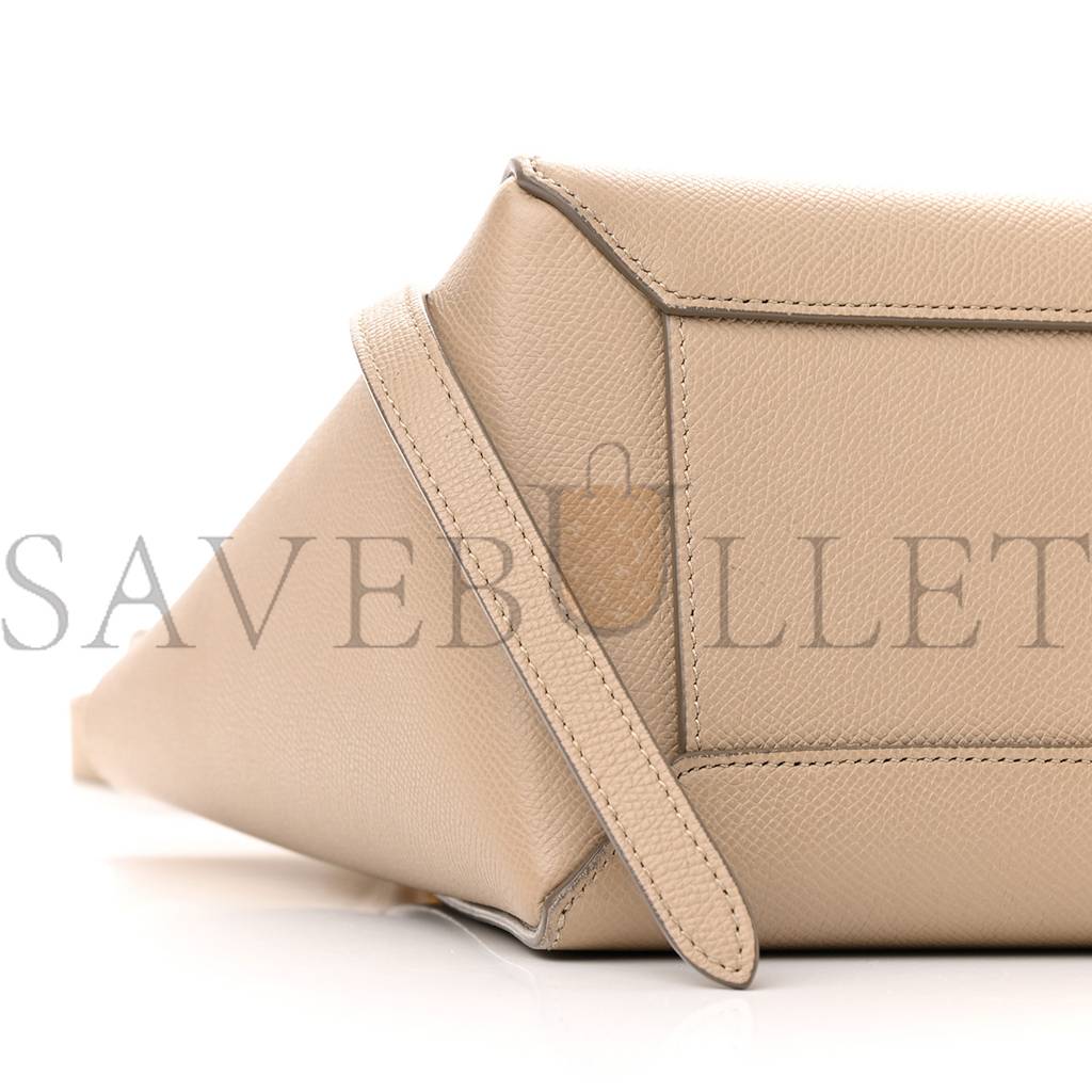 Ce**e grained calfskin micro belt bag light taupe (23*22*13cm)