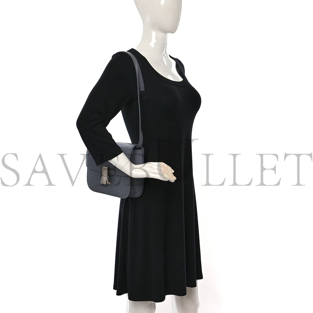 Ce**e box calfskin medium classic box flap bag zinc (23*18*6cm)