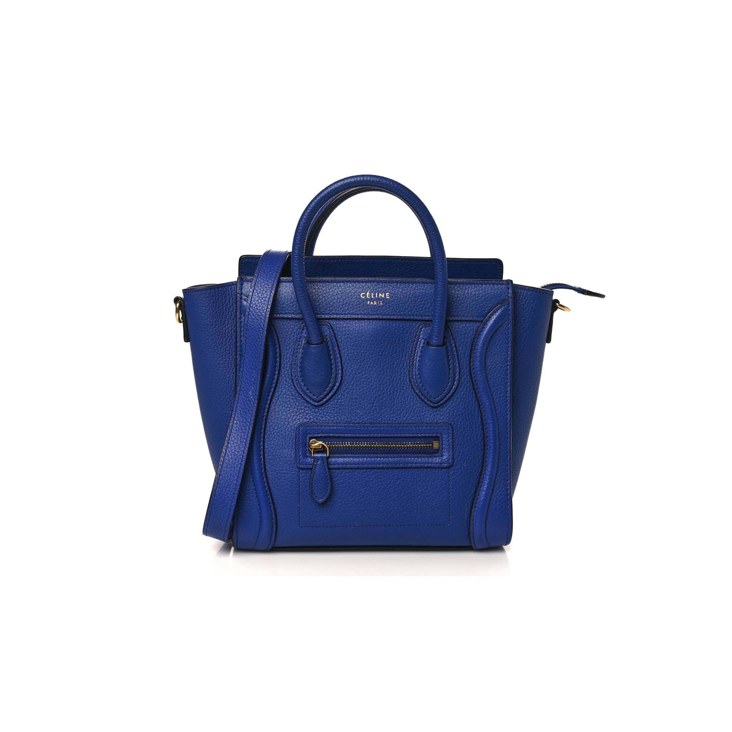 Ce**e drummed calfskin nano luggage indigo (20*20*10cm)