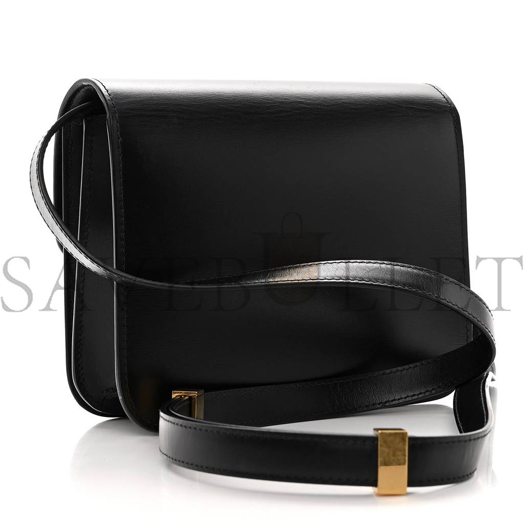 Ce**e box calfskin teen classic box flap bag black (18*15*6cm)
