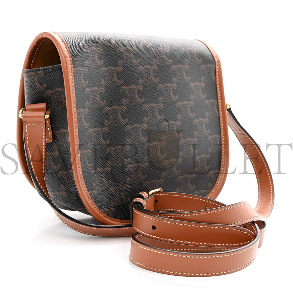 Ce**e triomphe canvas medium folco bag tan (18*17*6cm)