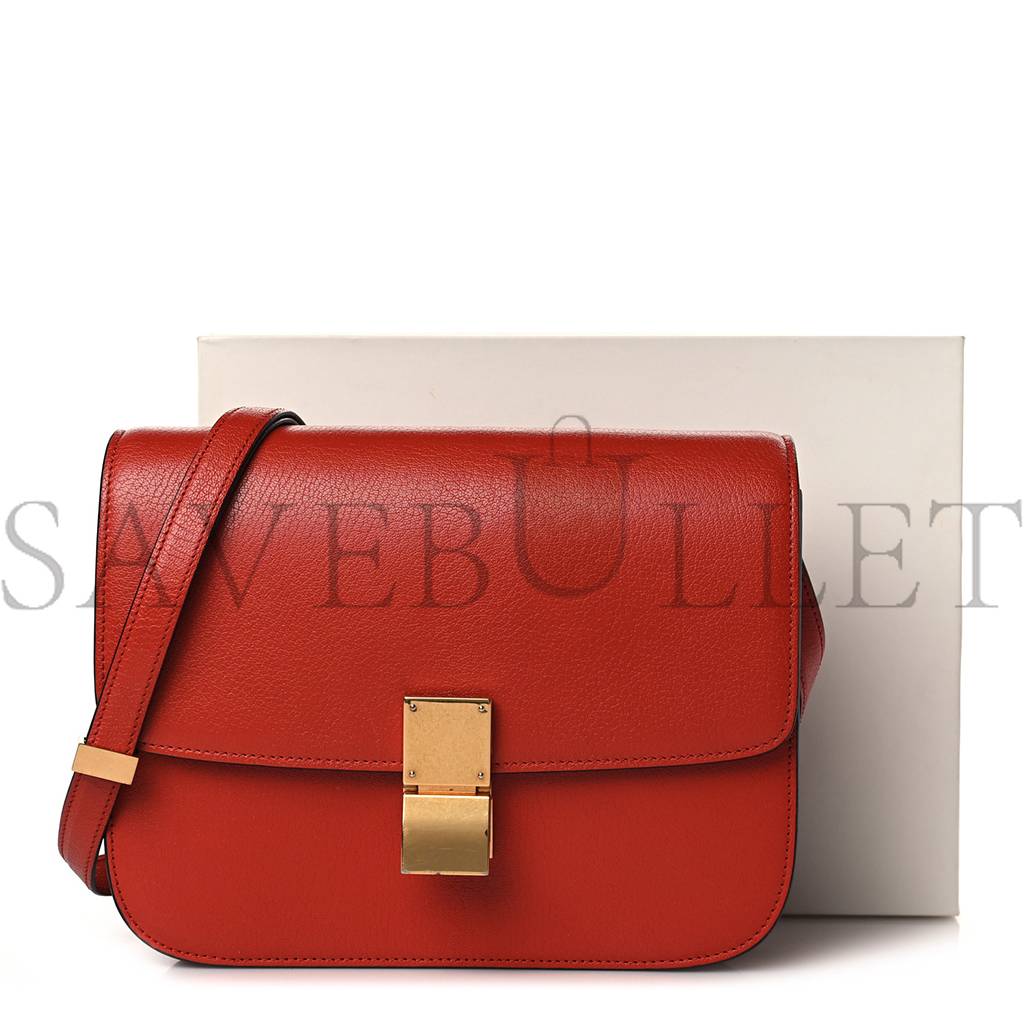 Ce**e goatskin medium classic box flap bag cinnamon (23*18*6cm)