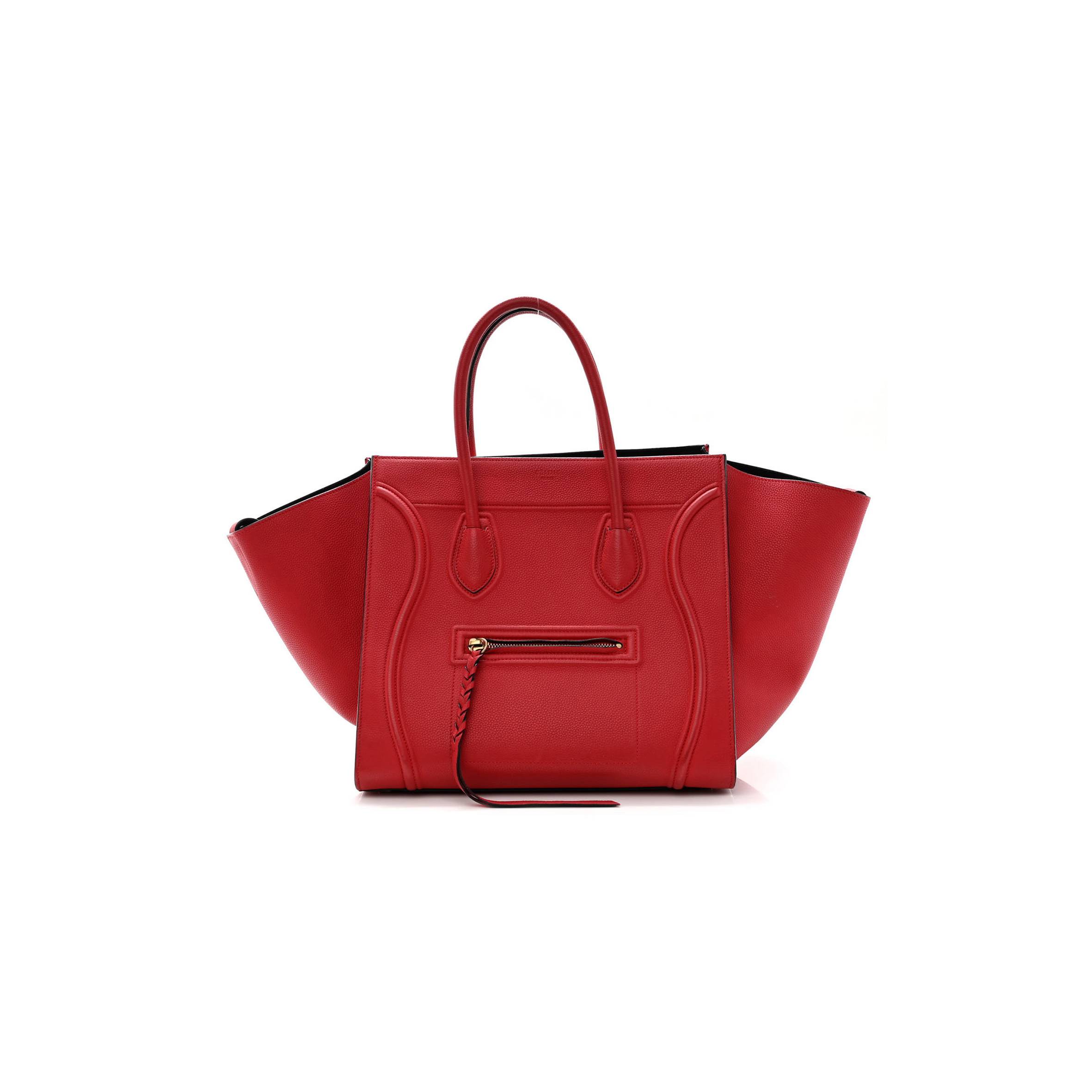 Ce**e baby grained calfskin medium phantom luggage carmin (30*28*26cm)