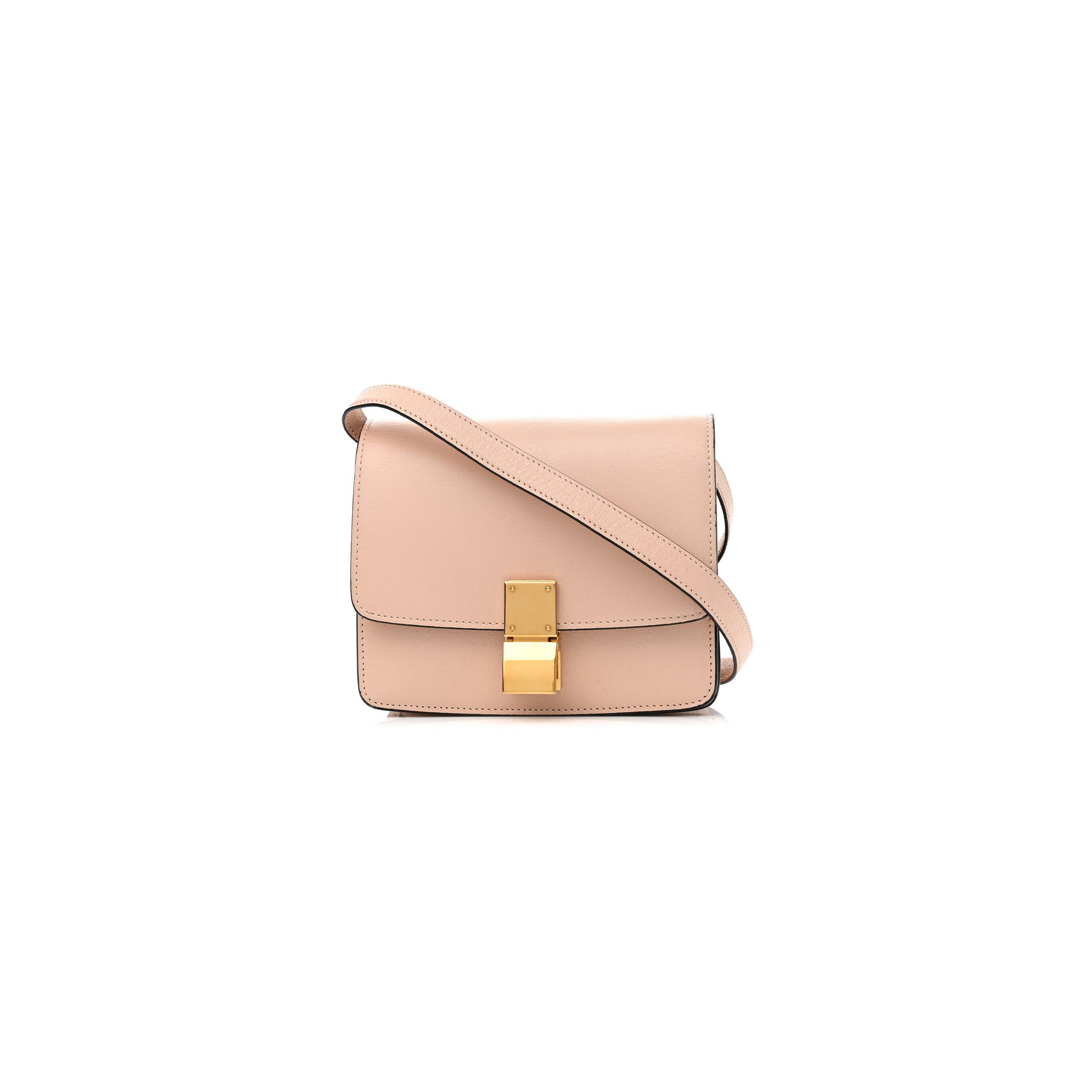 Ce**e goatskin small classic box flap bag blush (17*14*6cm)