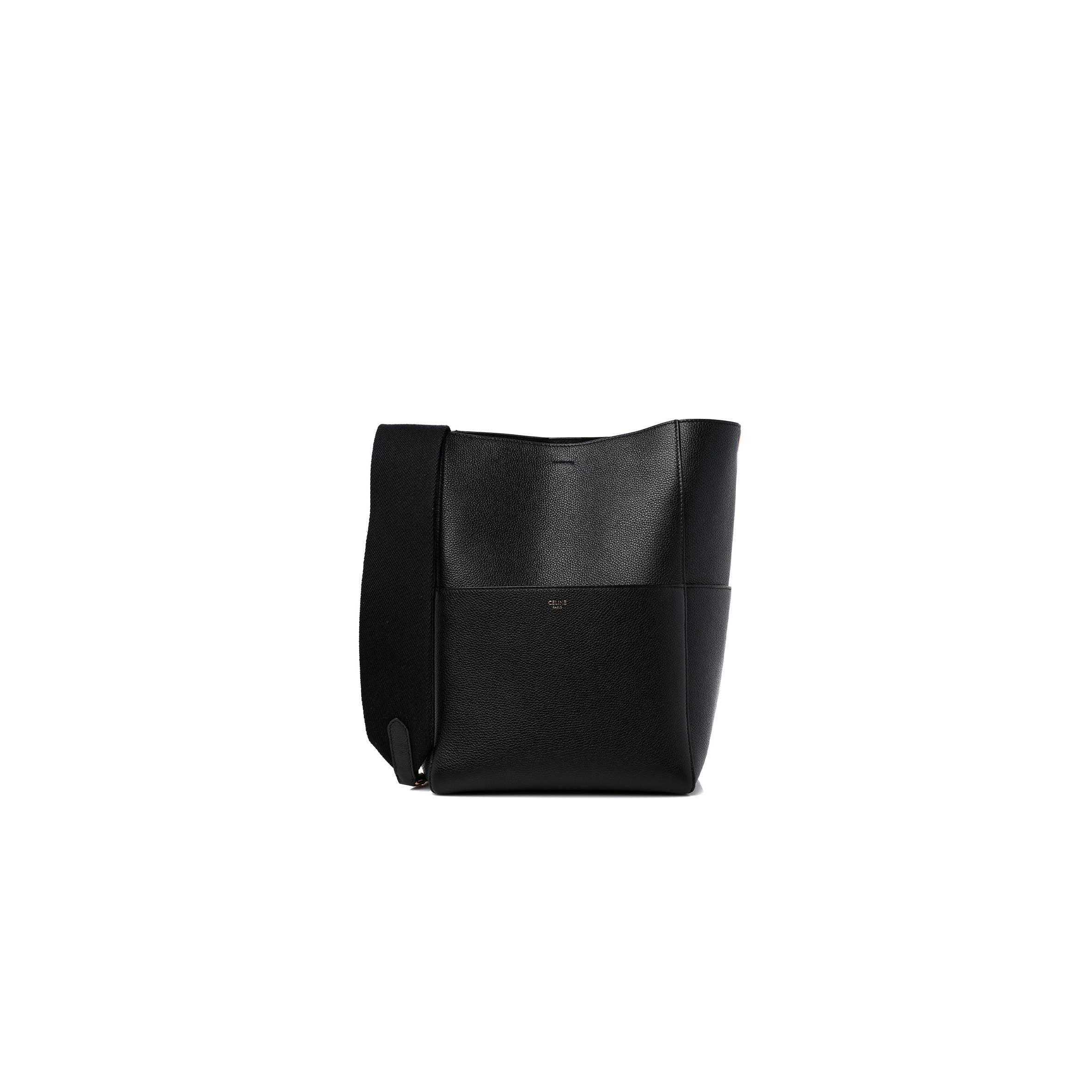 Ce**e soft grained calfskin sangle bucket bag black (32*22*17cm)