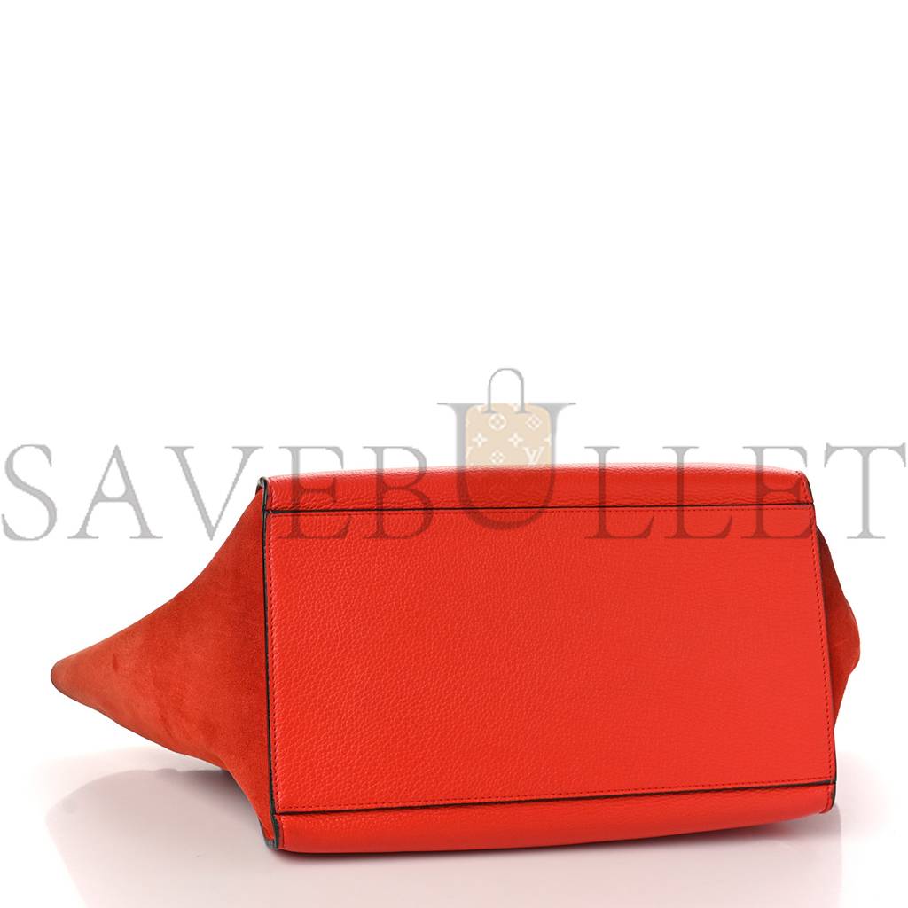Ce**e drummed calfskin medium trapeze orange (30*24*18cm)