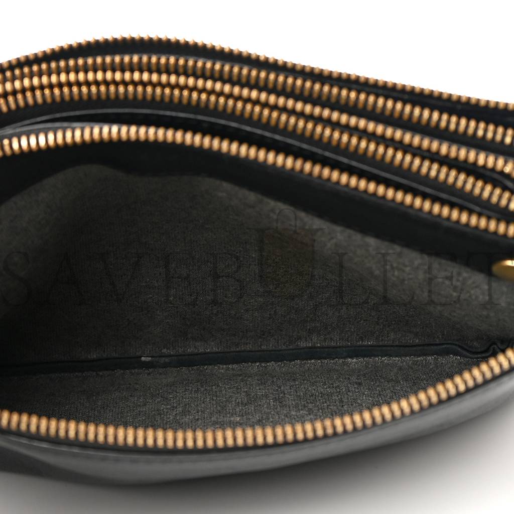 Ce**e lambskin small trio crossbody bag black (22*14*4cm)