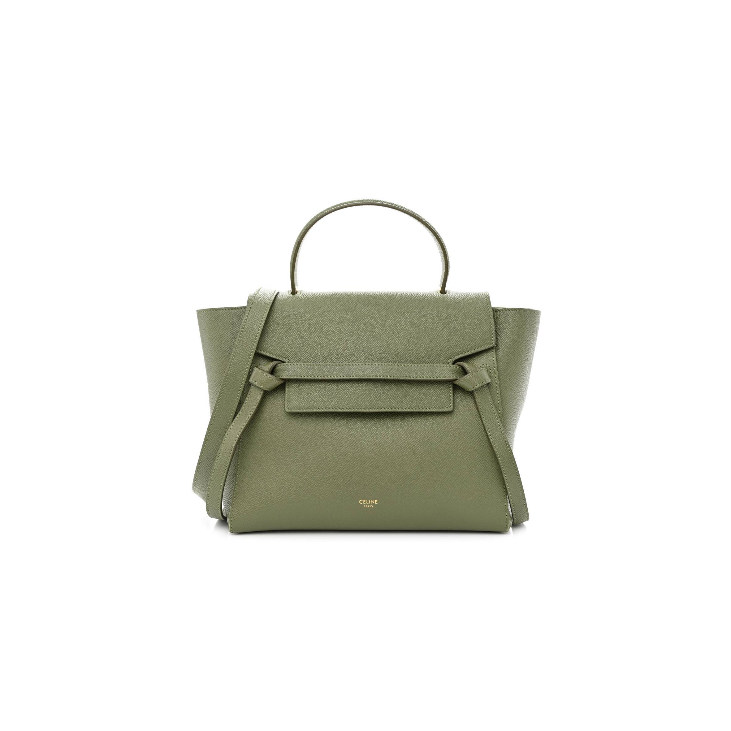 Ce**e grained calfskin micro belt bag army green (23*22*13cm)