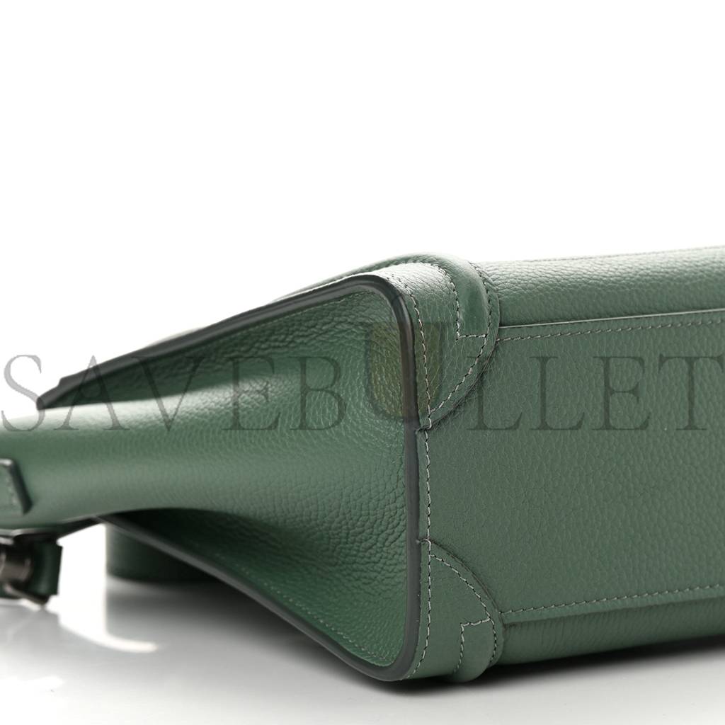 Ce**e drummed calfskin nano luggage celadon (21*20*10cm)