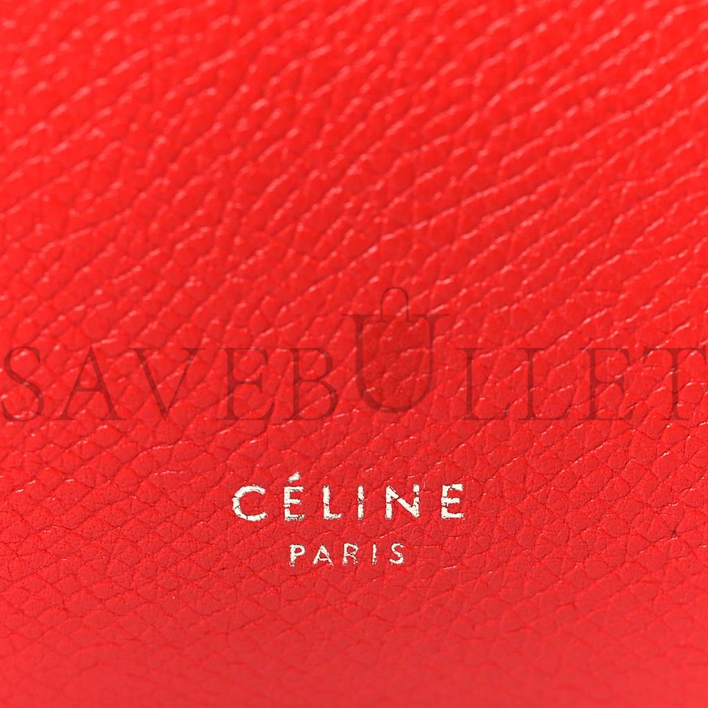 Ce**e baby grained calfskin micro belt bag coquelicot (24*19*14cm)