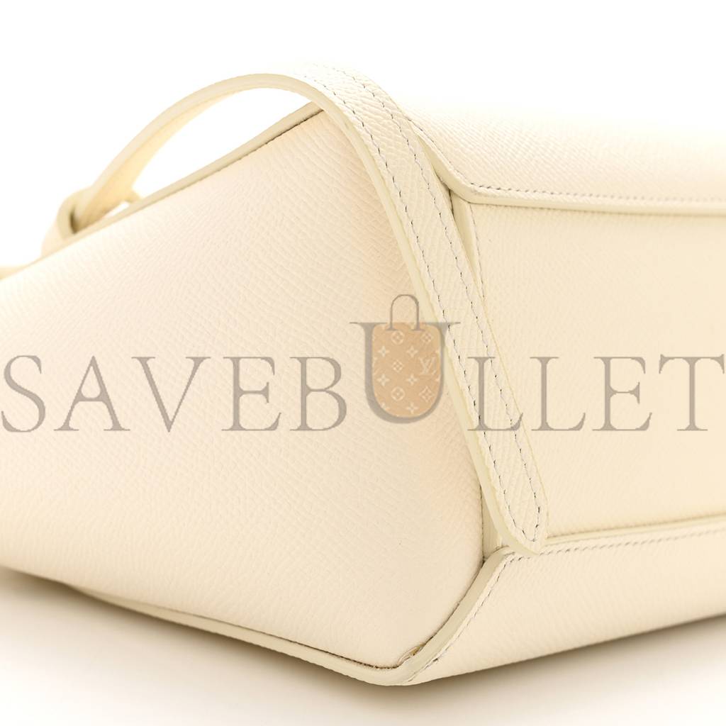 Ce**e grained calfskin nano belt bag white (15*14*8cm)