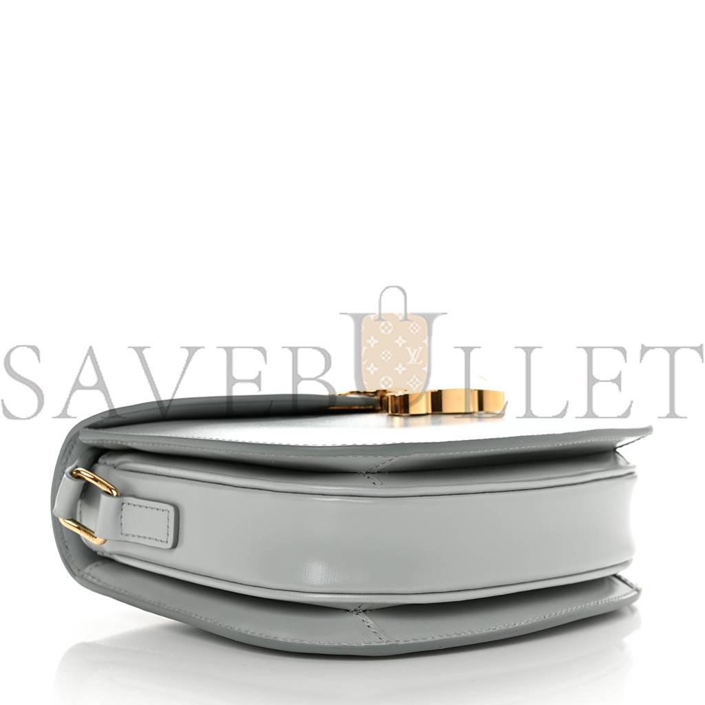 Ce**e shiny calfskin teen besace clea triomphe blue gray (18*15*5cm)