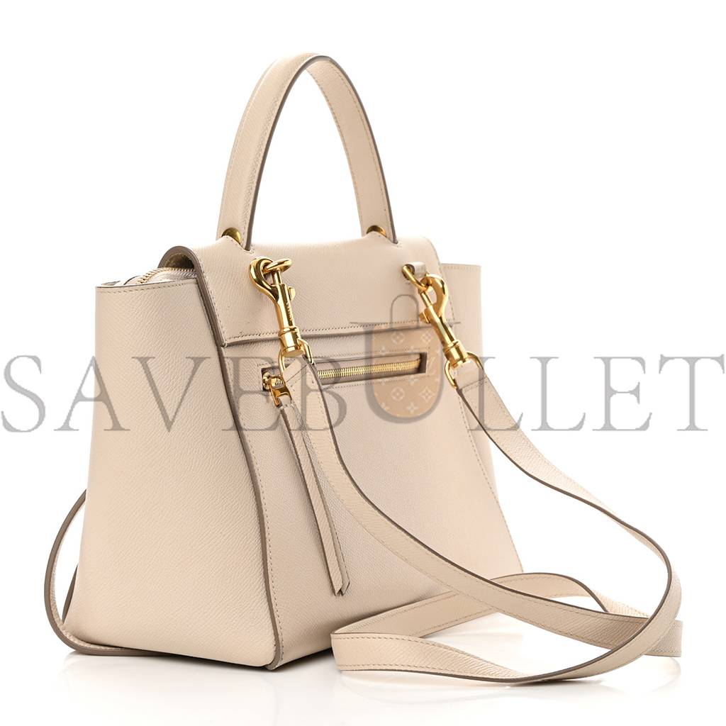 Ce**e grained calfskin micro belt bag light taupe (24*22*13cm)