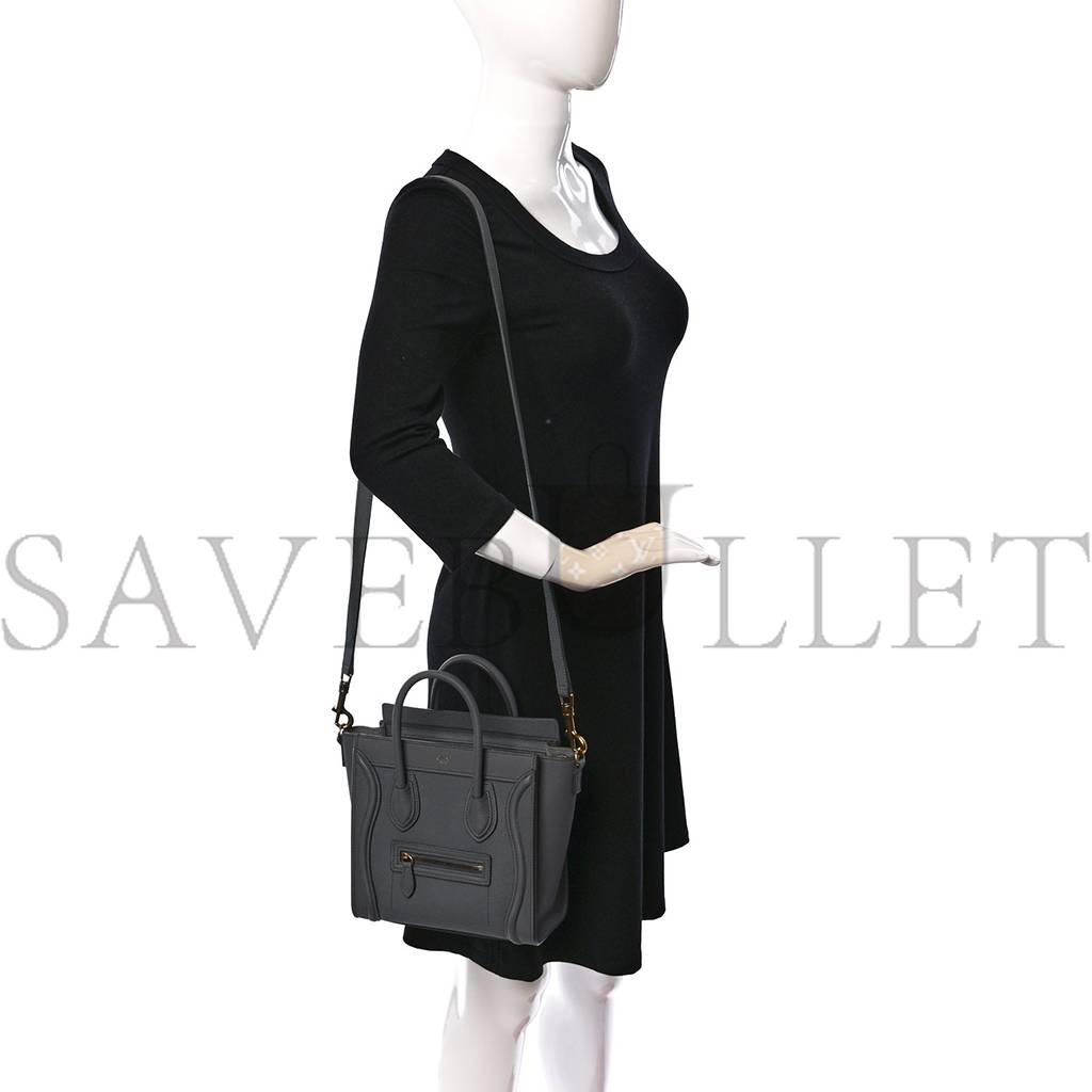 Ce**e drummed calfskin nano luggage kohl (20*19*10cm)