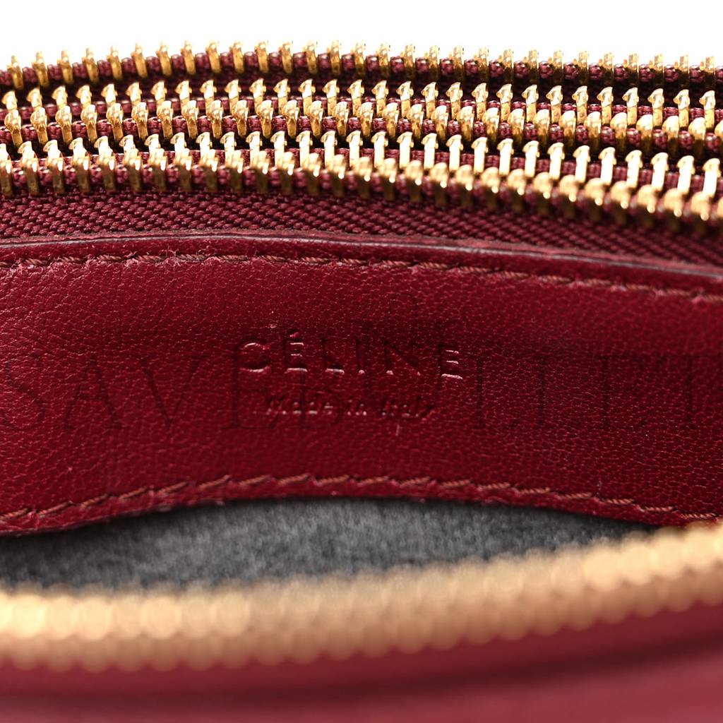 Ce**e smooth lambskin small trio crossbody bag burgundy (22*15*4cm)