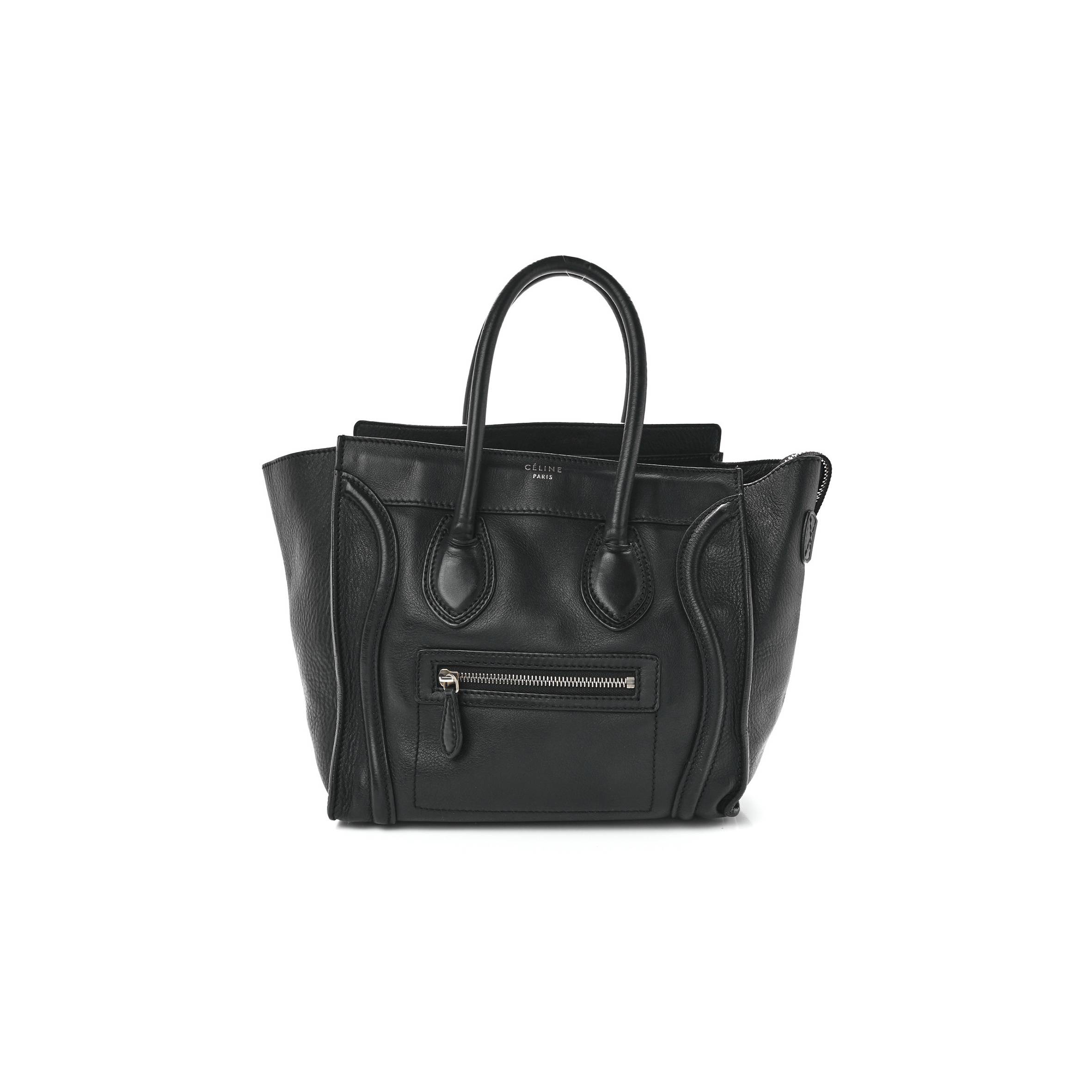 Ce**e smooth calfskin micro luggage black (26*26*14cm)