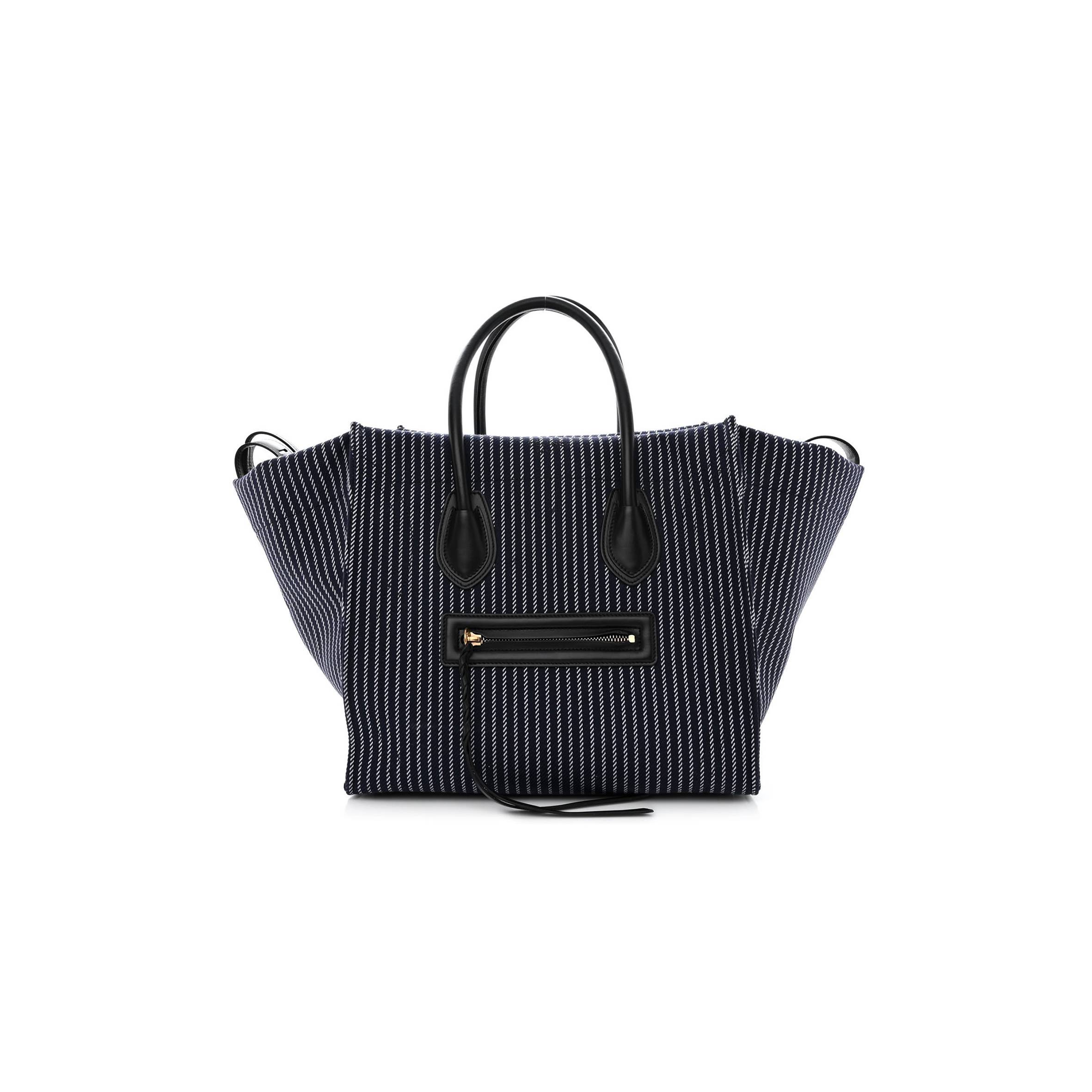 Ce**e cotton canvas striped medium phantom luggage blue white (30*28*25cm)