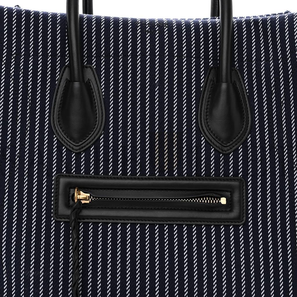 Ce**e cotton canvas striped medium phantom luggage blue white (30*28*25cm)