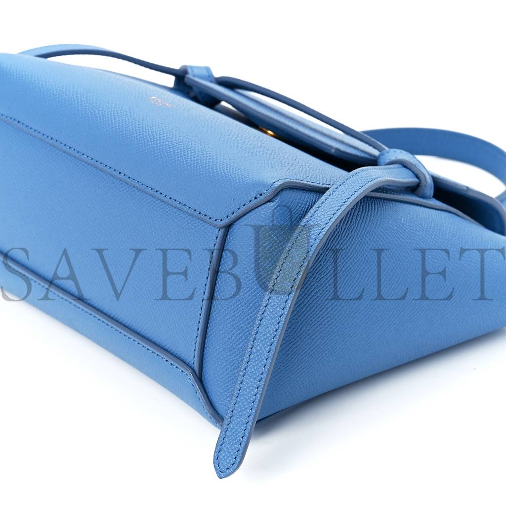 Ce**e grained calfskin nano belt bag blue (20*19*11cm)