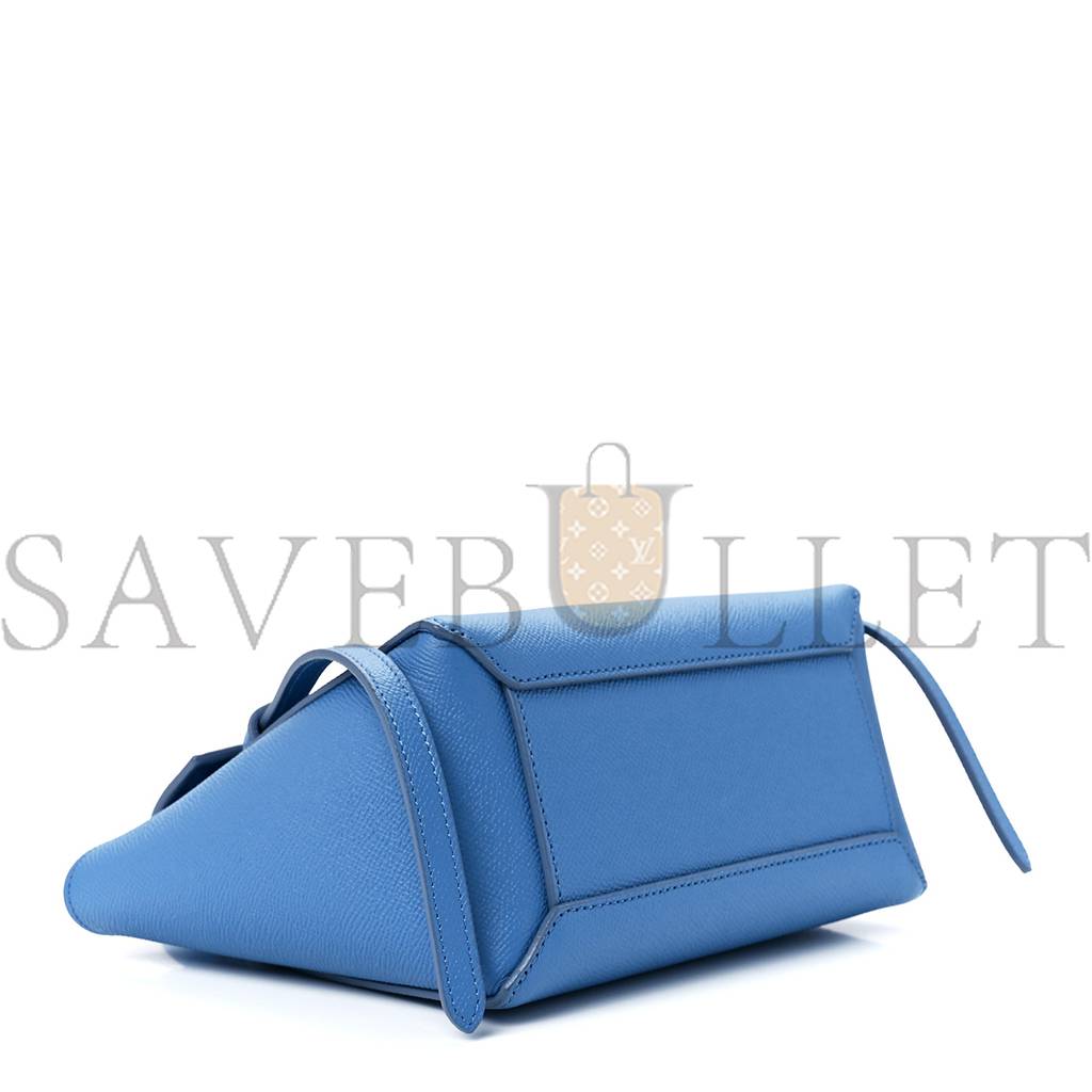 Ce**e grained calfskin nano belt bag blue (20*19*11cm)
