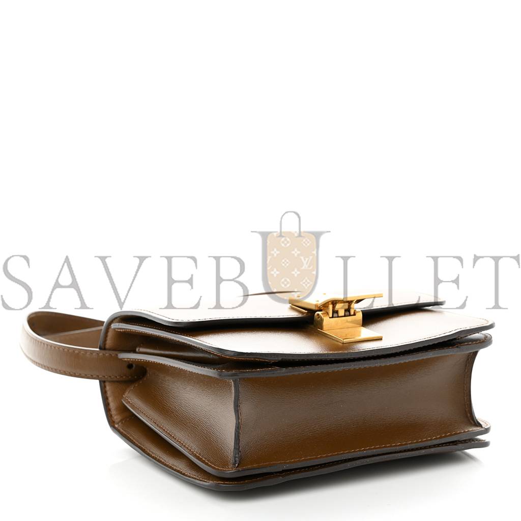 Ce**e smooth calfskin small classic box flap bag camel (17*14*6cm)