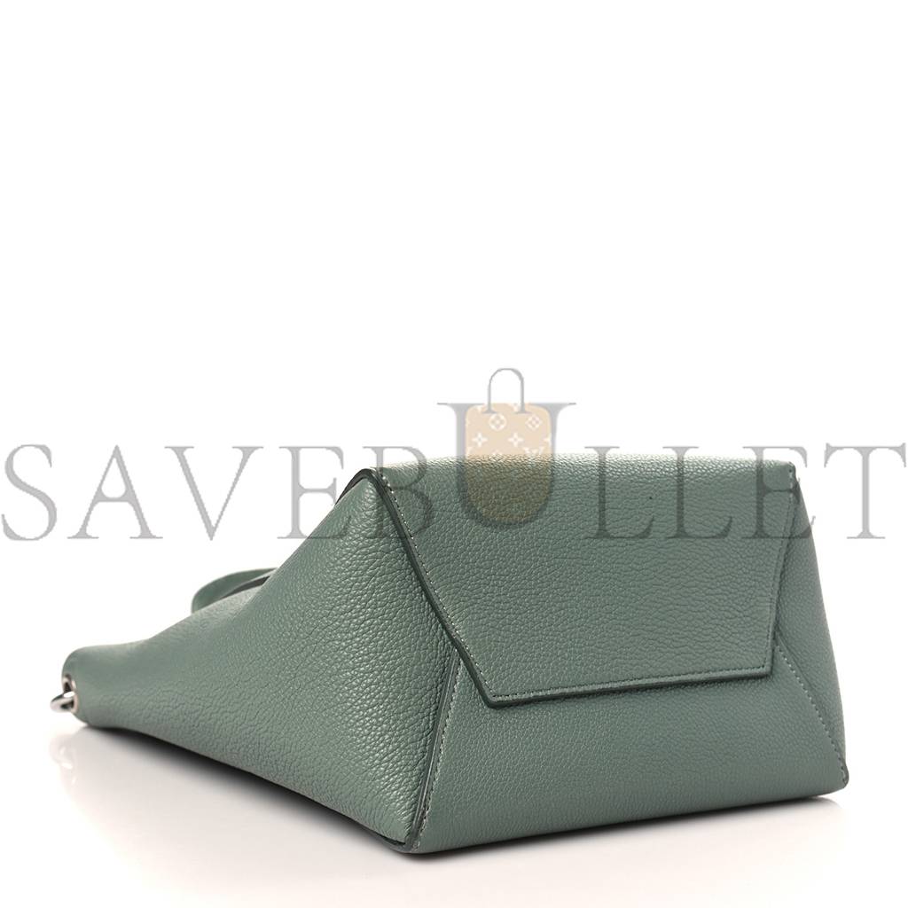 Ce**e soft grained calfskin small sangle bucket bag green (25*18*13cm)