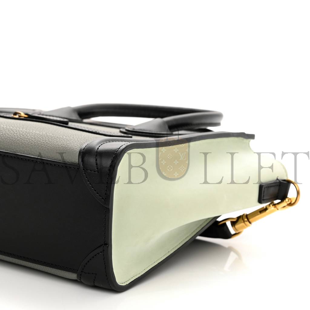 Ce**e baby grained calfskin nano tri-color luggage zinc almond (20*19*10cm)