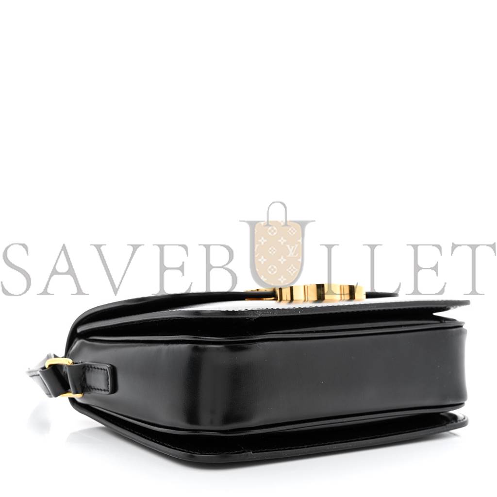 Ce**e shiny calfskin teen triomphe black (18*13*7cm)