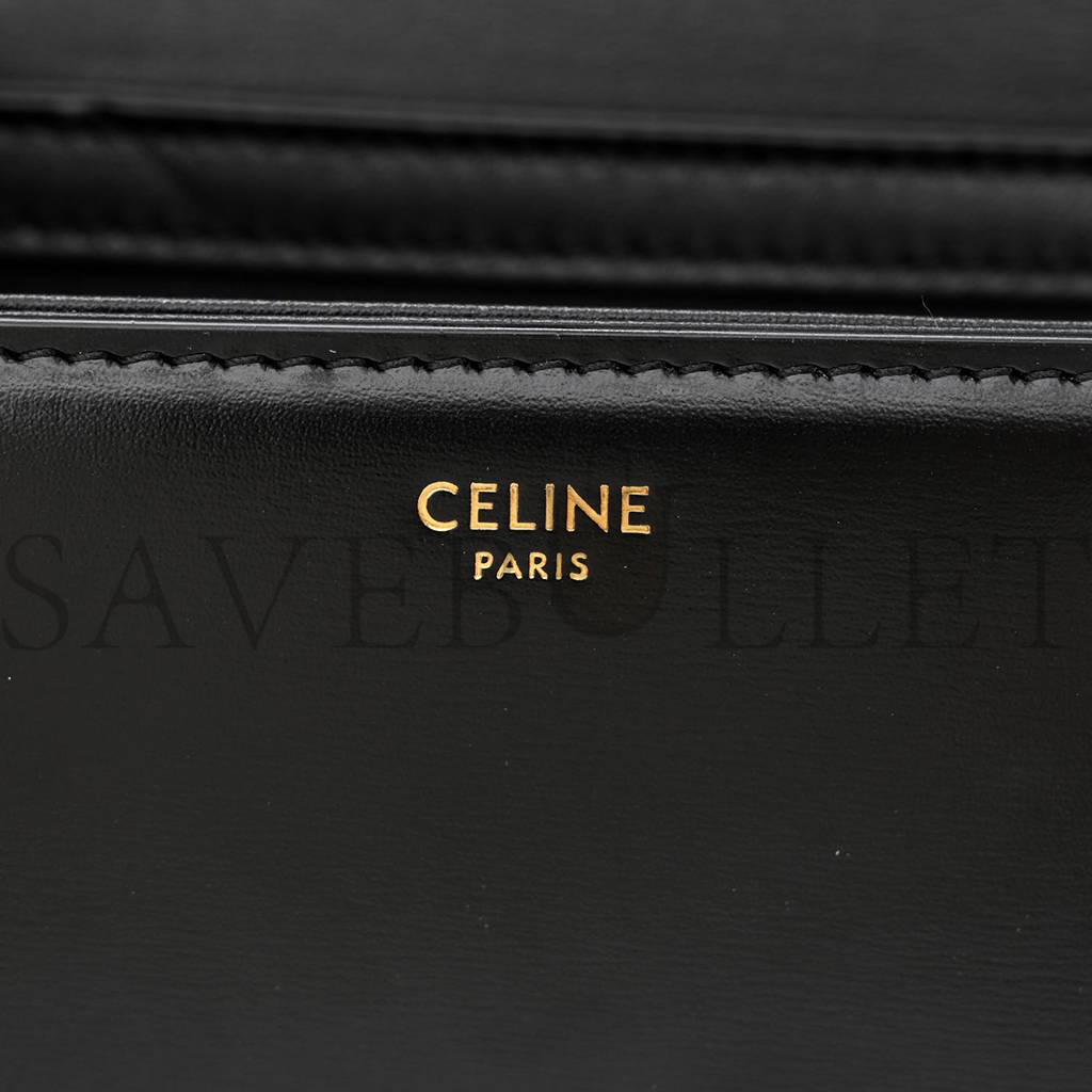 Ce**e shiny calfskin teen triomphe black (18*13*7cm)