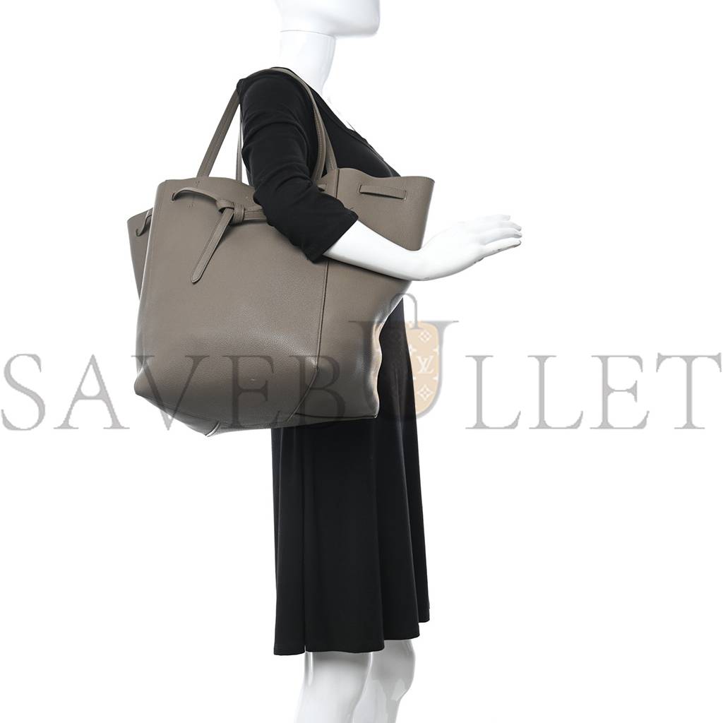 Ce**e soft grained calfskin medium belt cabas phantom taupe (34*27*20cm)