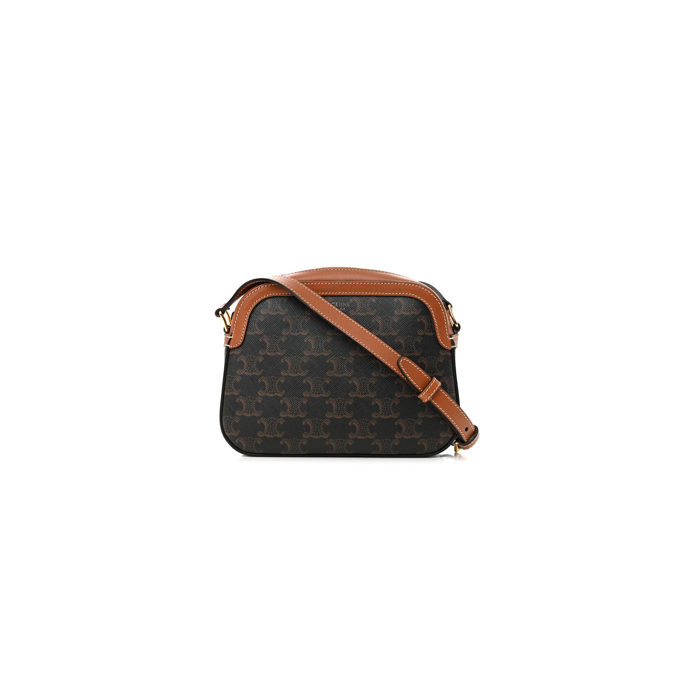 Ce**e triomphe canvas small camera bag tan (20*15*5cm)