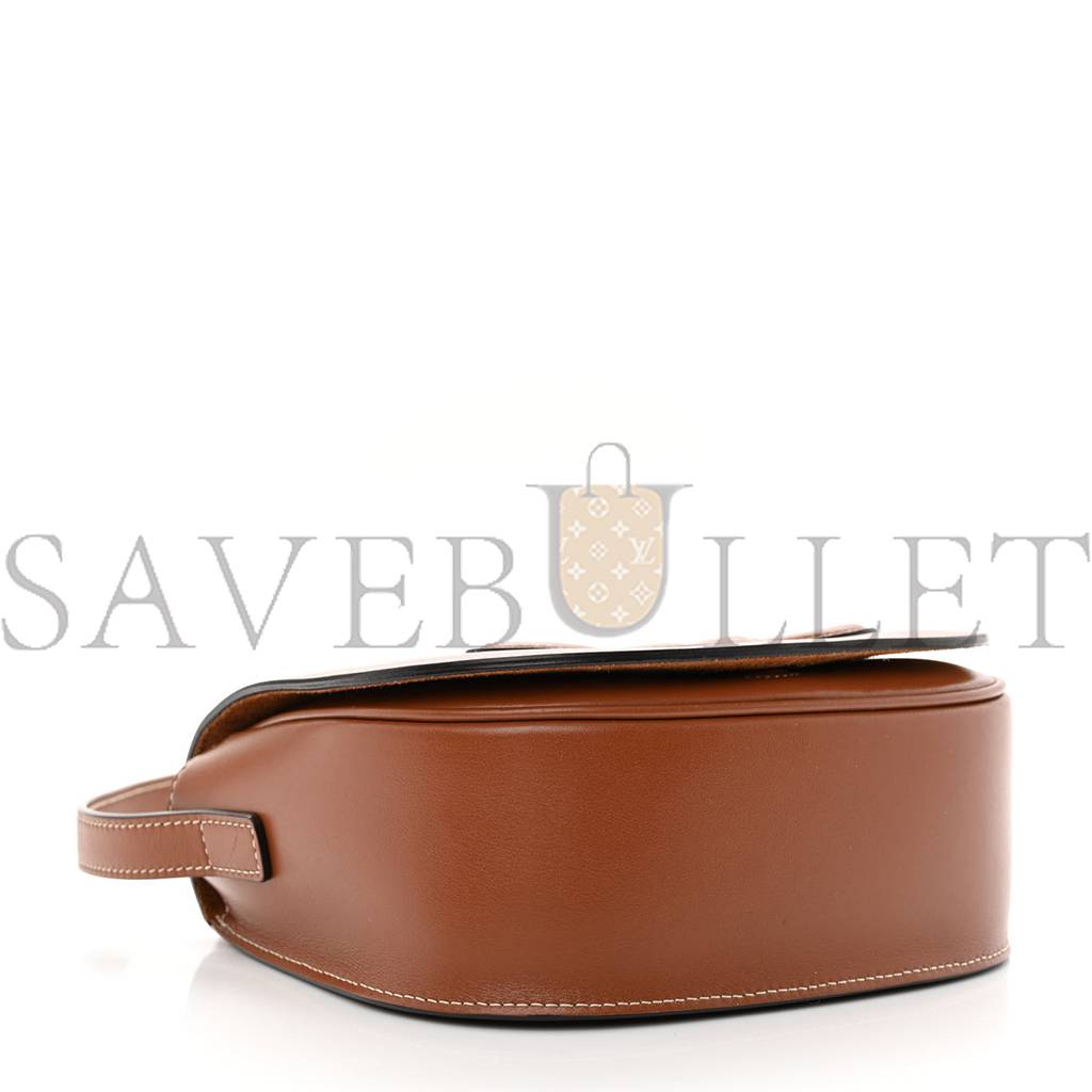 Ce**e smooth calfskin cuir triomphe folco crossbody bag tan (19*16*6cm)