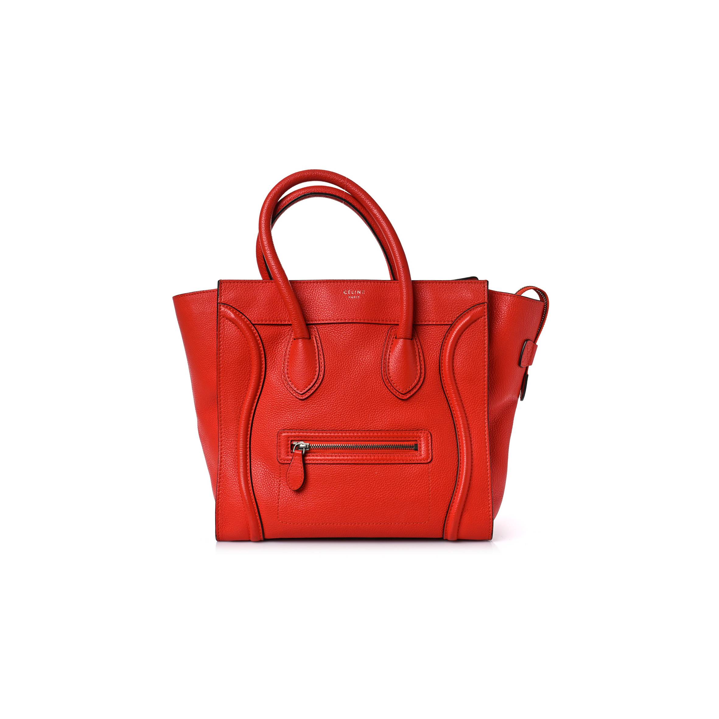 Ce**e drummed calfskin mini luggage vermillion (32*30*18cm)
