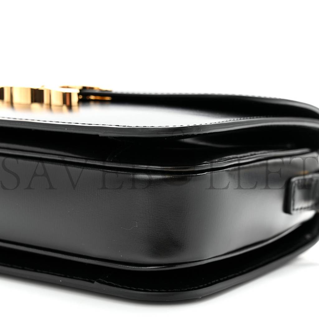Ce**e shiny calfskin medium triomphe black (22*16*8cm)