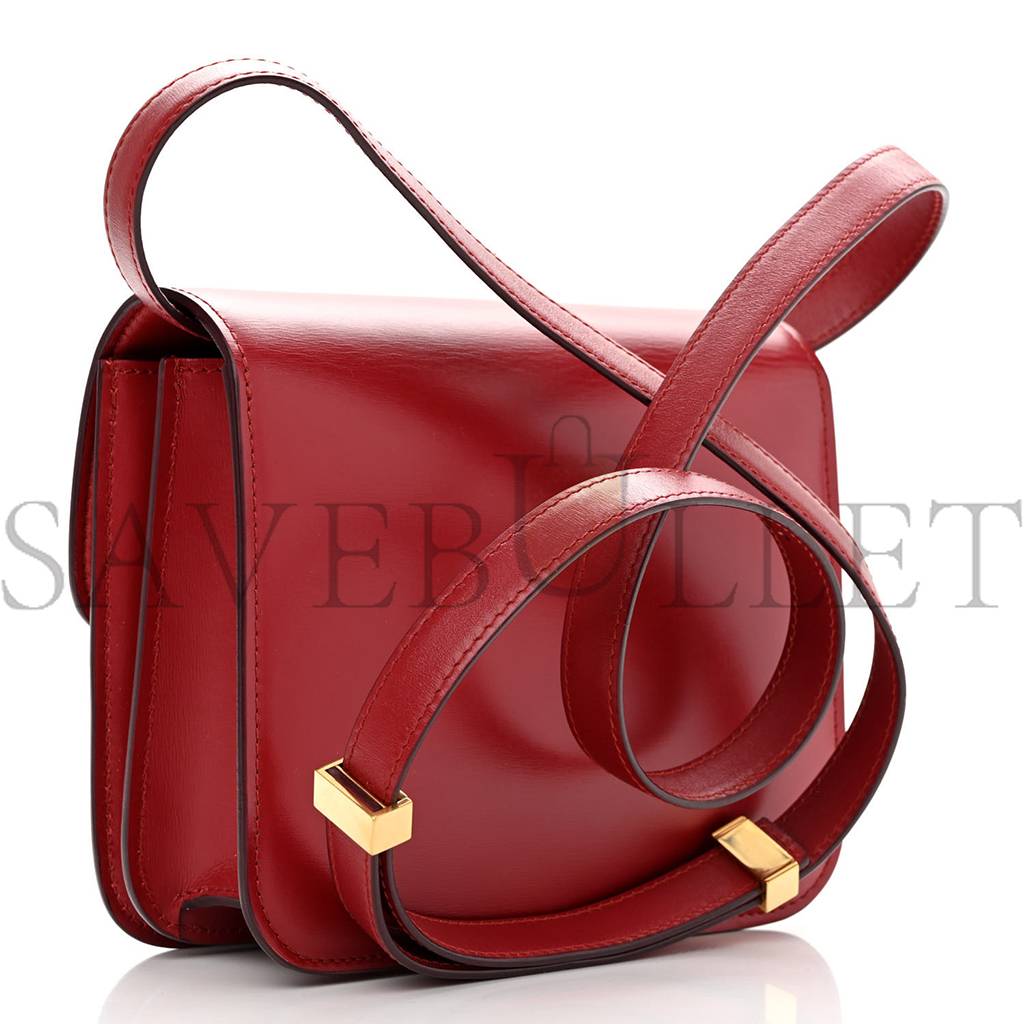 Ce**e box calfskin teen classic box flap bag red (18*15*6cm)