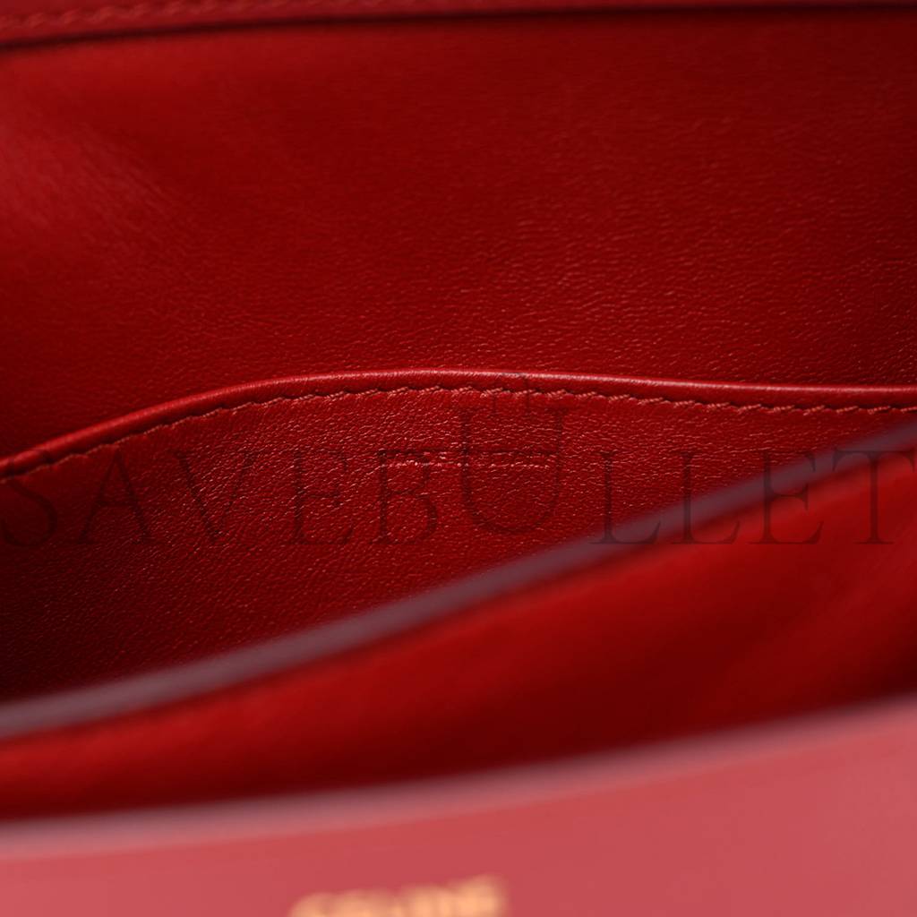 Ce**e box calfskin teen classic box flap bag red (18*15*6cm)