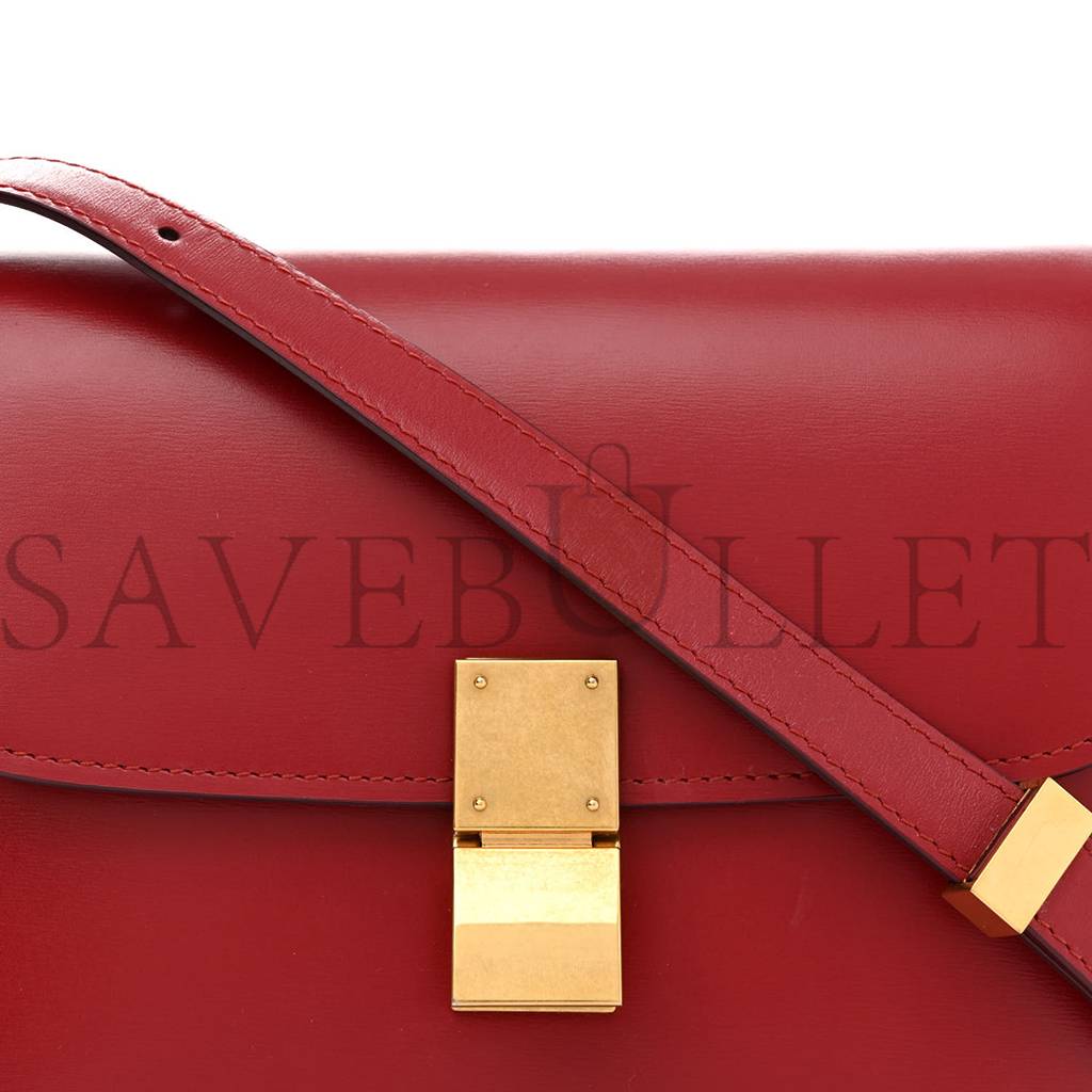 Ce**e box calfskin teen classic box flap bag red (18*15*6cm)